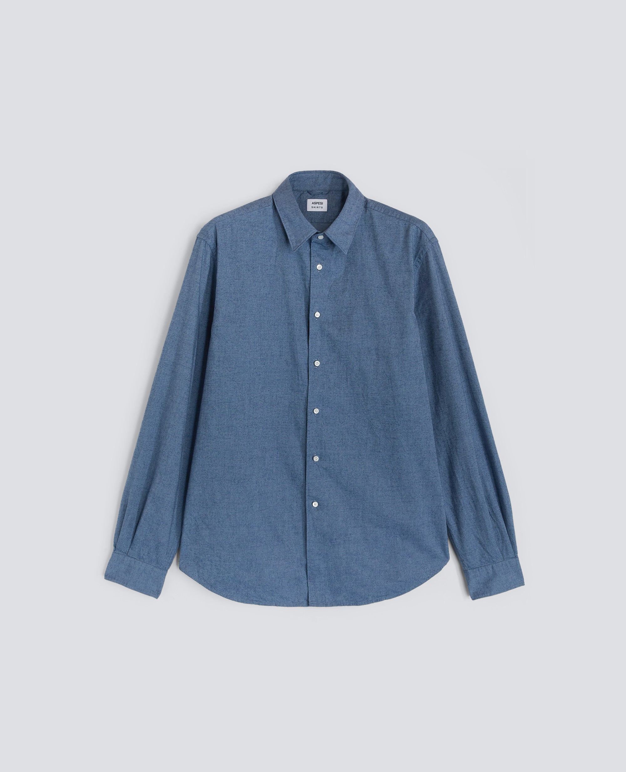 CAMICIA COMMA IN FLANELLA - AZZURRO - ASPESI