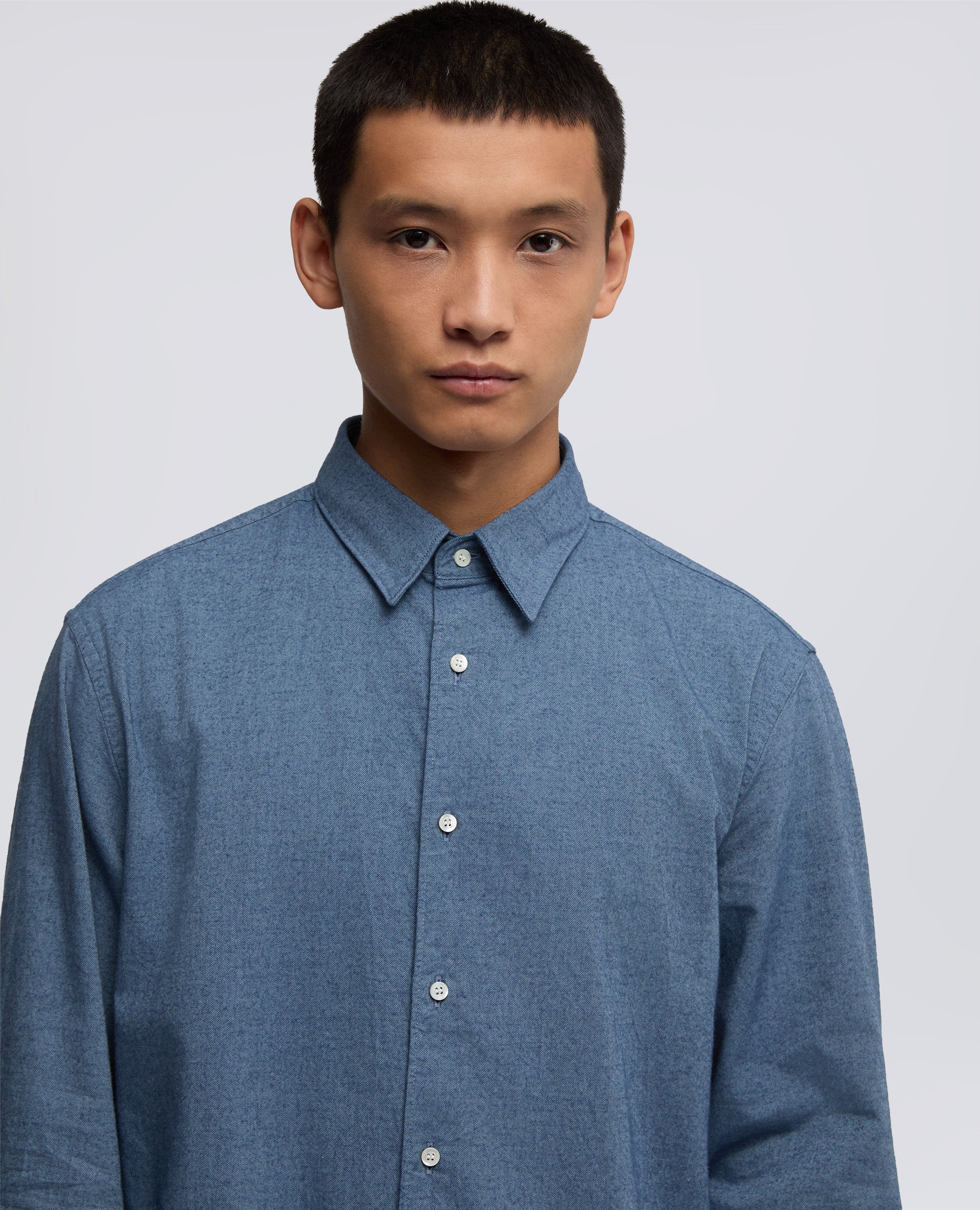 CAMICIA COMMA IN FLANELLA - AZZURRO - ASPESI