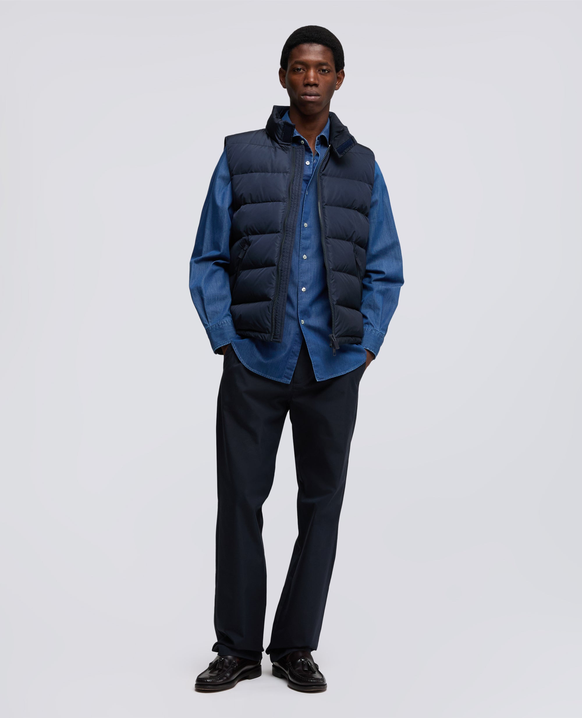 CAMICIA VIC IN TWILL DI COTONE ORGANICO - BLU - ASPESI