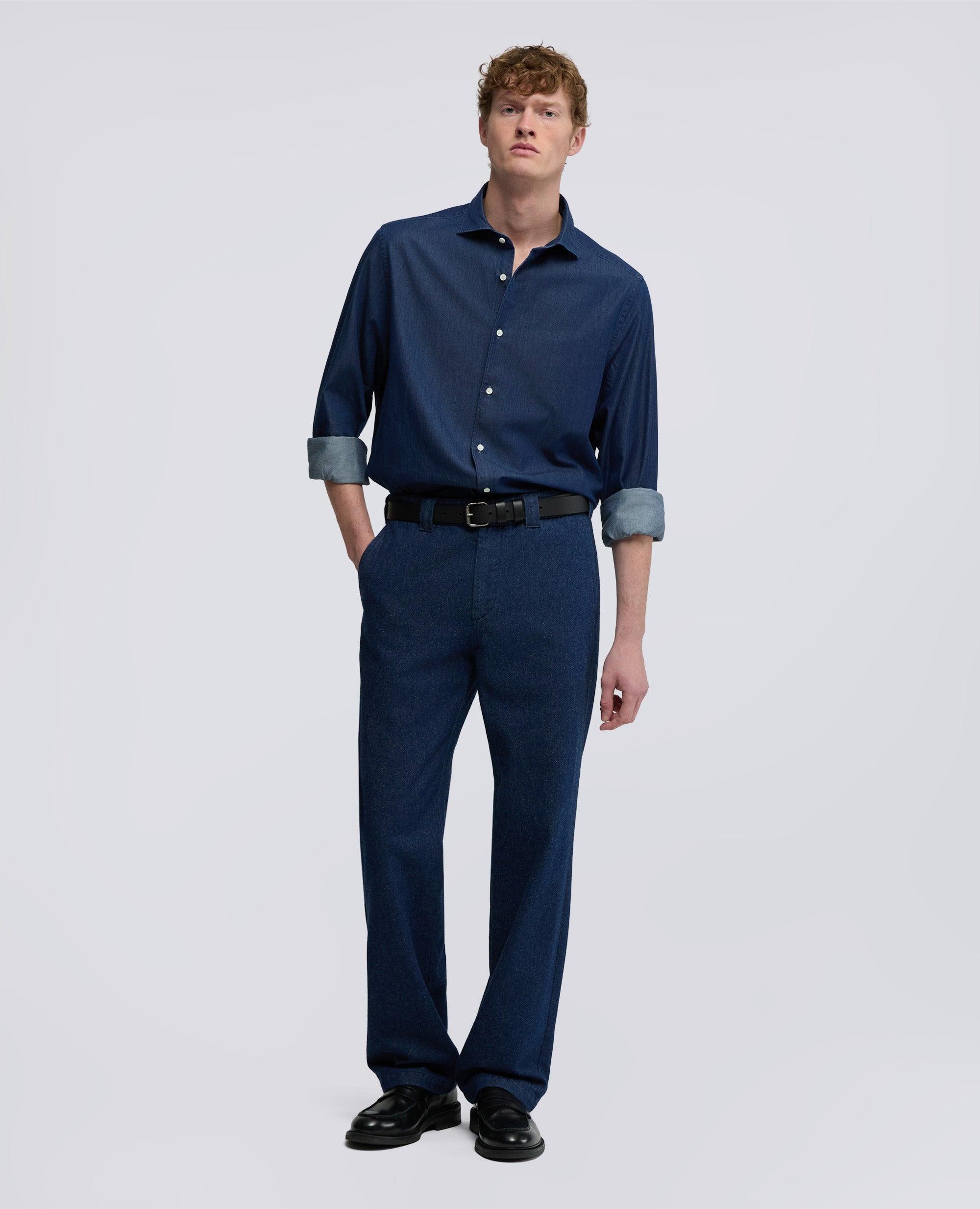 CAMICIA VIC IN MICRO TWILL DI CHAMBRAY - BLU - ASPESI