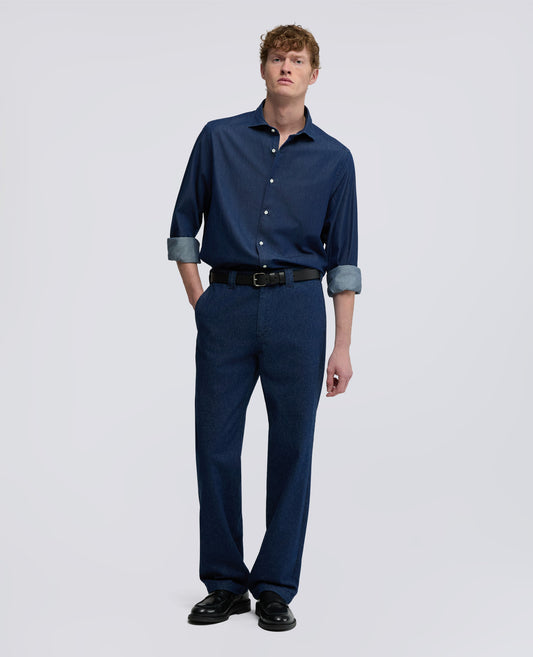 CAMICIA VIC IN MICRO TWILL DI CHAMBRAY - BLU - ASPESI