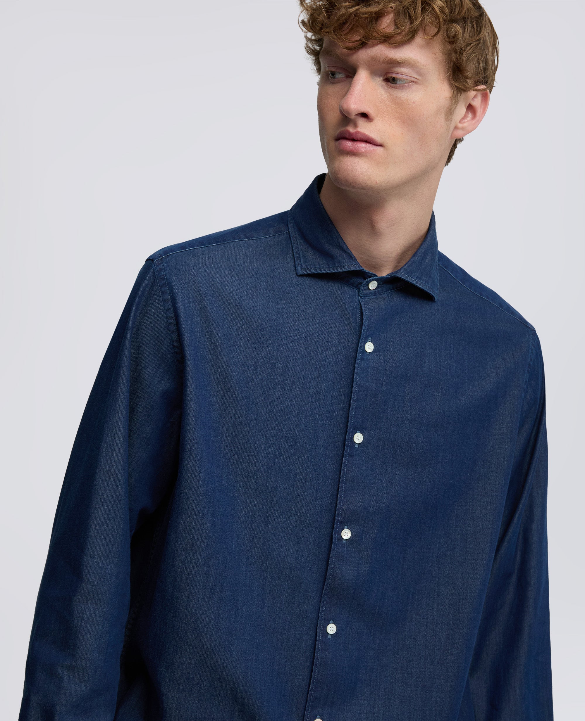 CAMICIA VIC IN MICRO TWILL DI CHAMBRAY - BLU - ASPESI