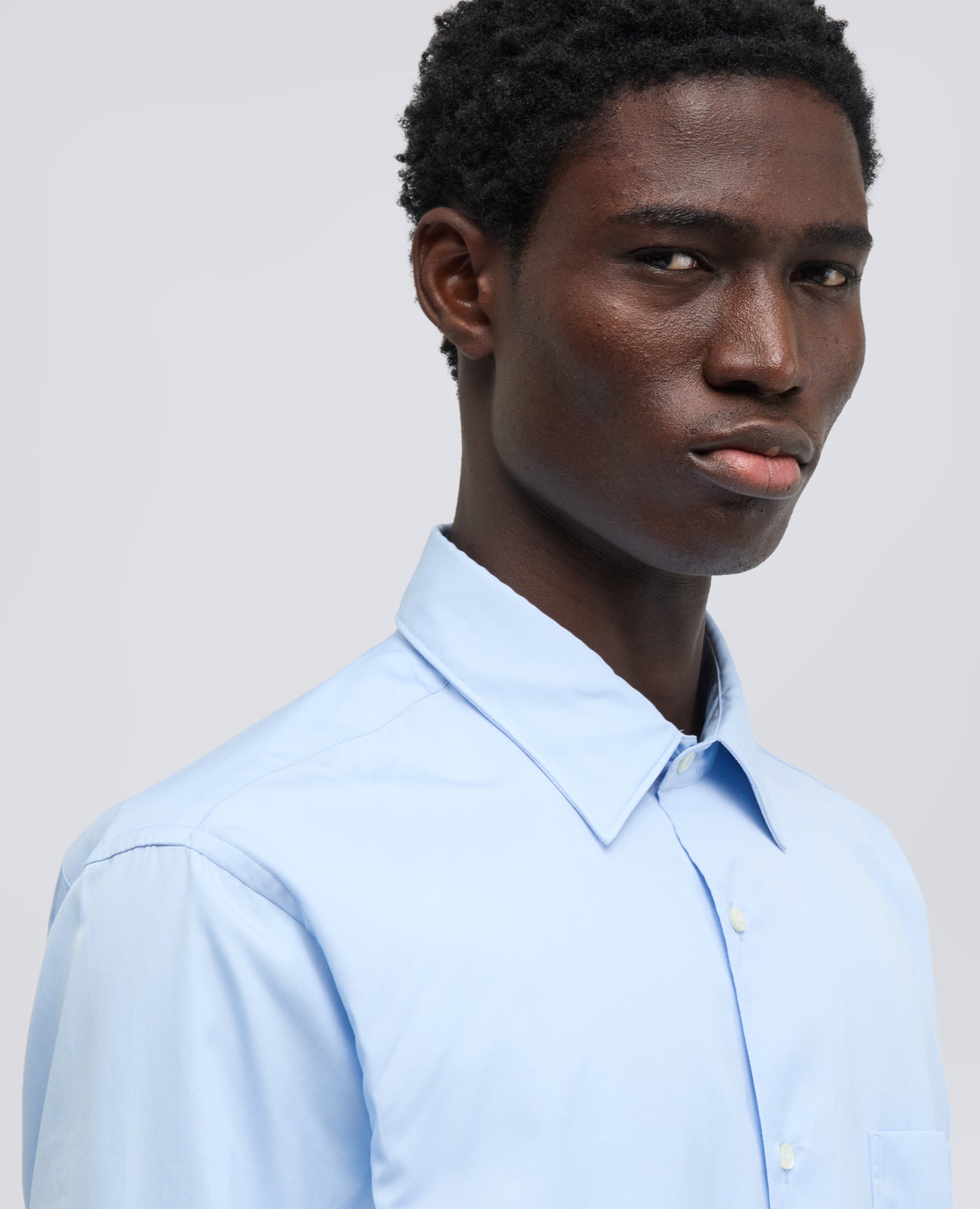 CAMICIA CLASSICA IN COTONE CON TASCHINO - AZZURRO - ASPESI