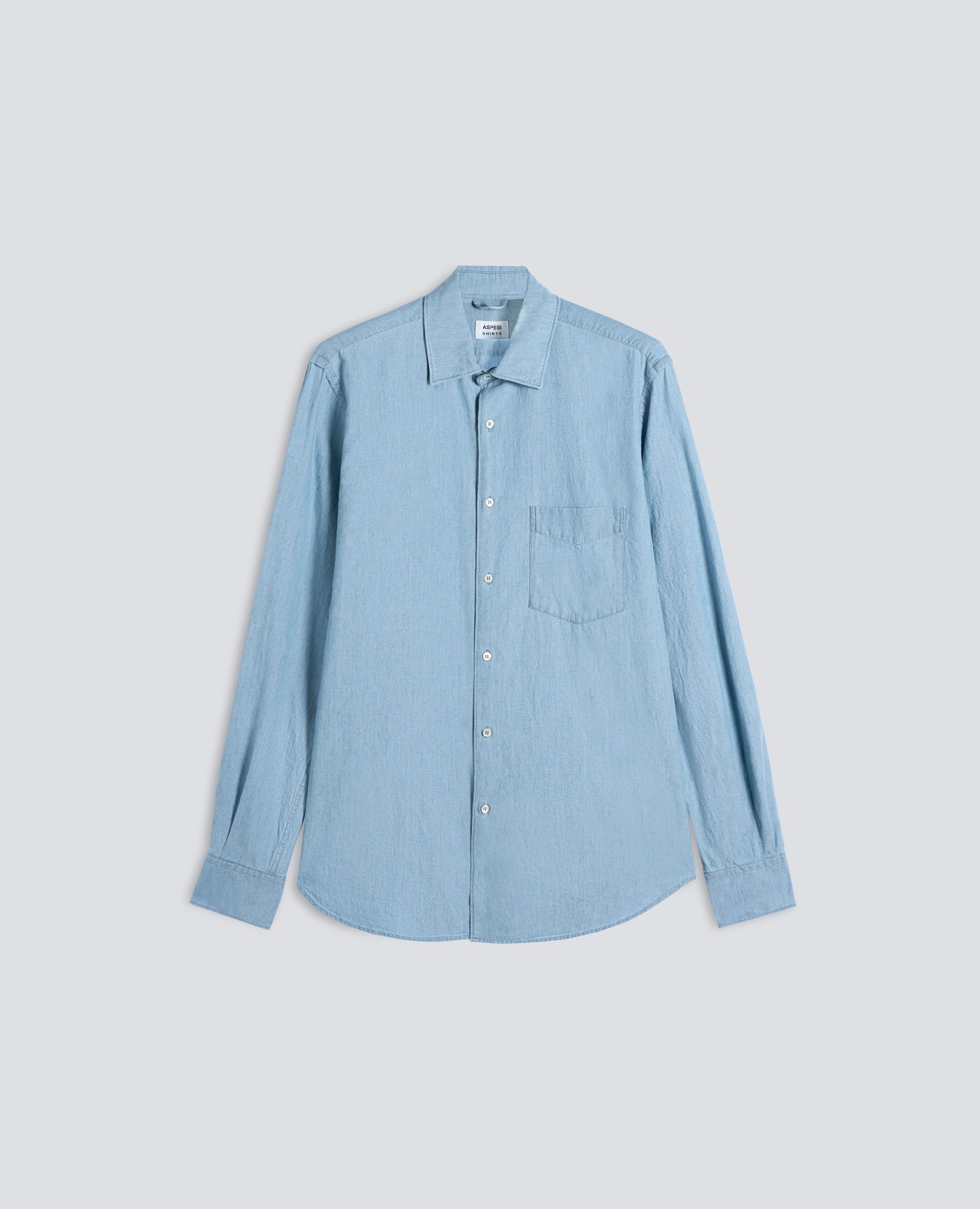 JAPANISCHES BAUMWOLLE-CHAMBRAY-HEMD - BLU - ASPESI