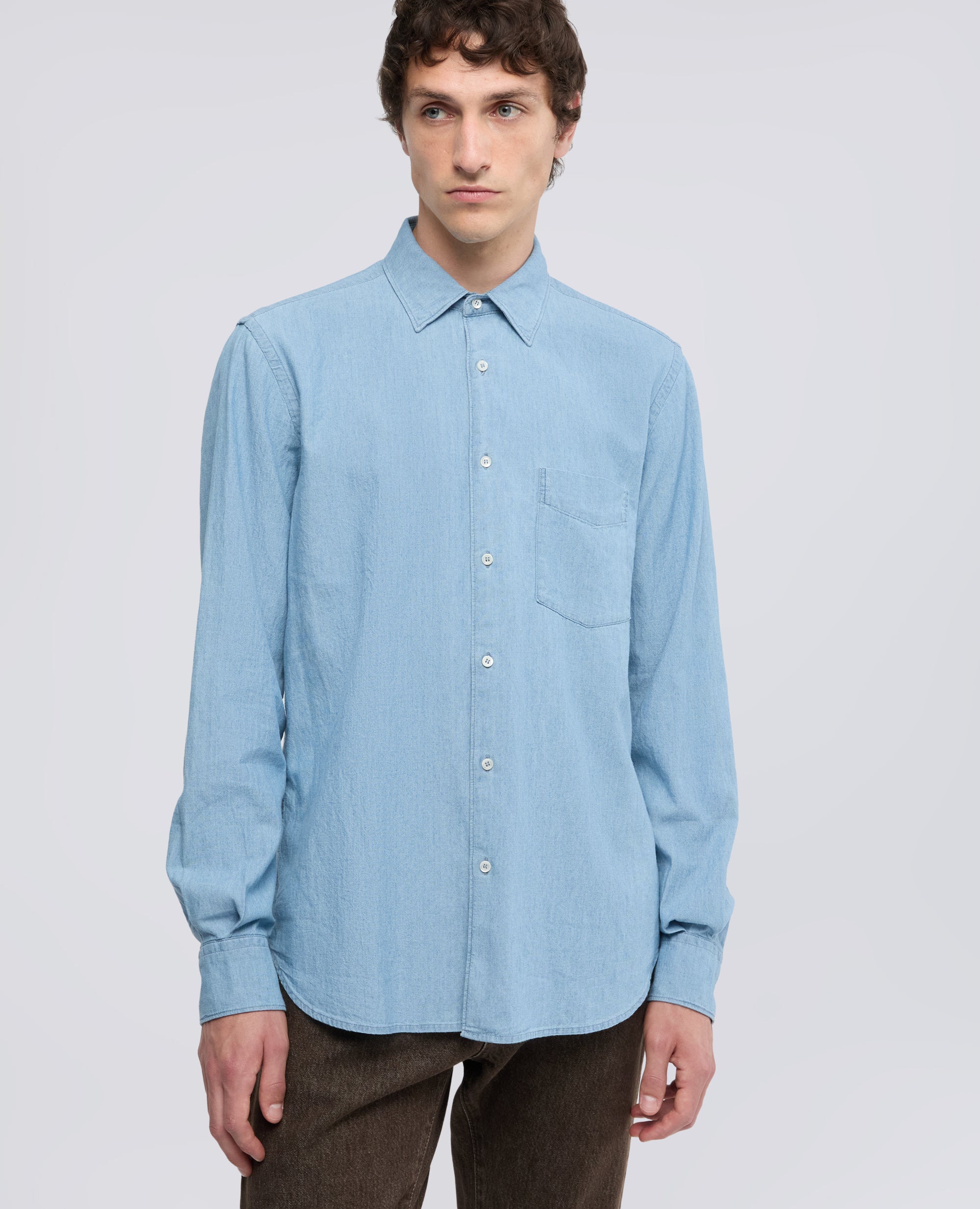JAPANISCHES BAUMWOLLE-CHAMBRAY-HEMD - BLU - ASPESI