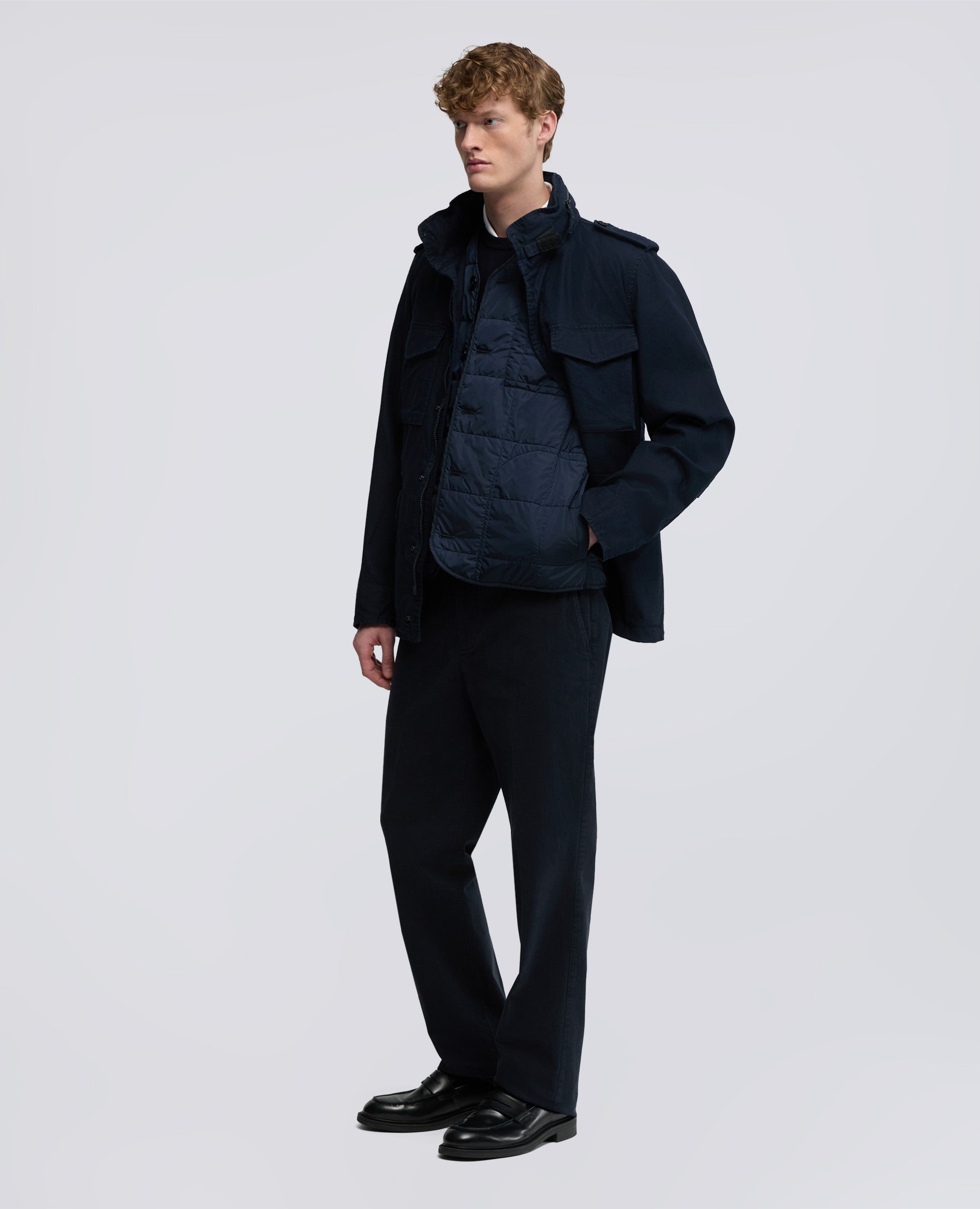 MINI FIELD JACKET IN GABARDINA DI COTONE - BLU - ASPESI