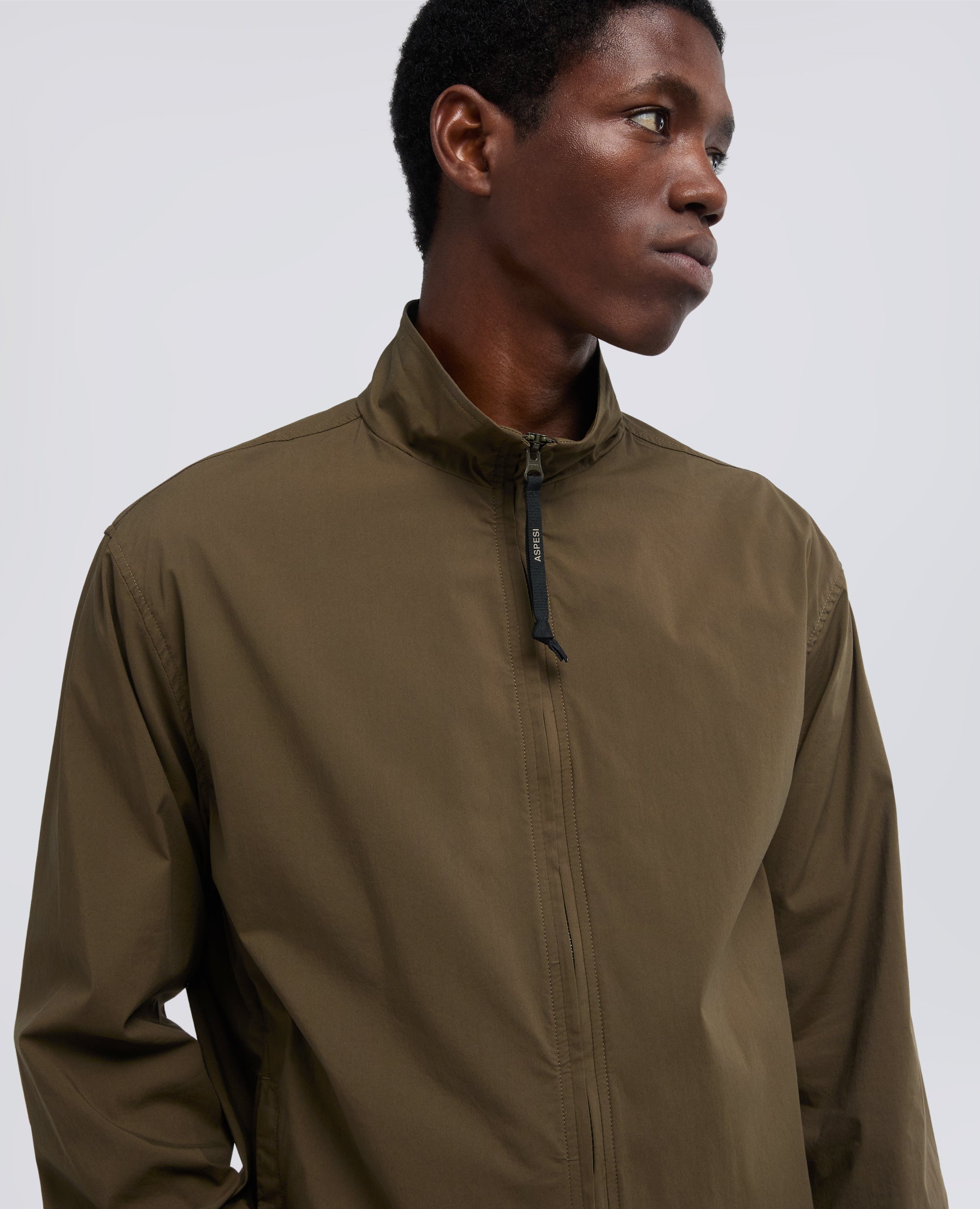 GIUBBOTTO KONG IN POPELINE DI COTONE NYLON STRETCH - VERDE - ASPESI