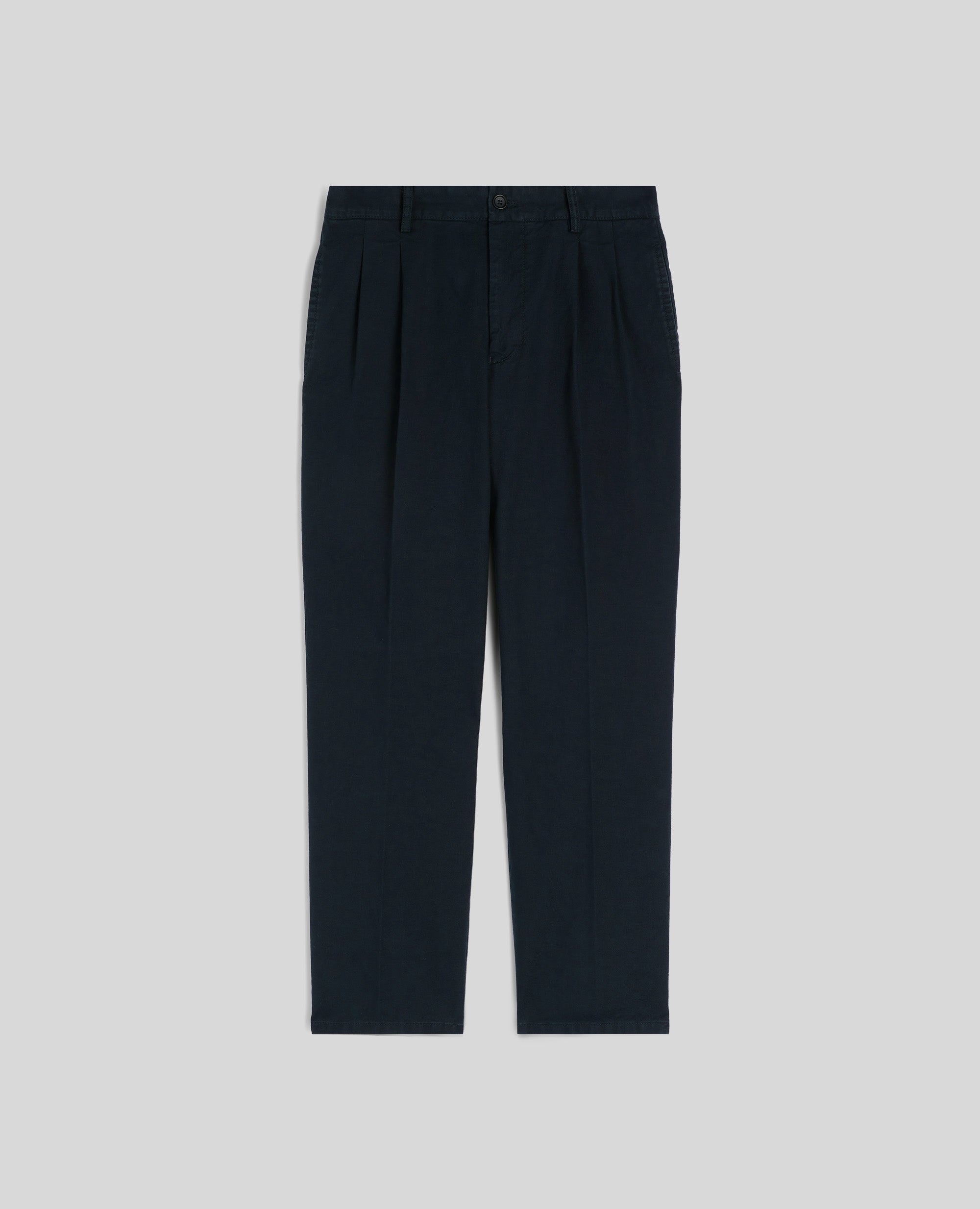 PANTALONES SLIM BANANA AJUSTADOS EN GABARDINA DE ALGODON - BLU - ASPESI