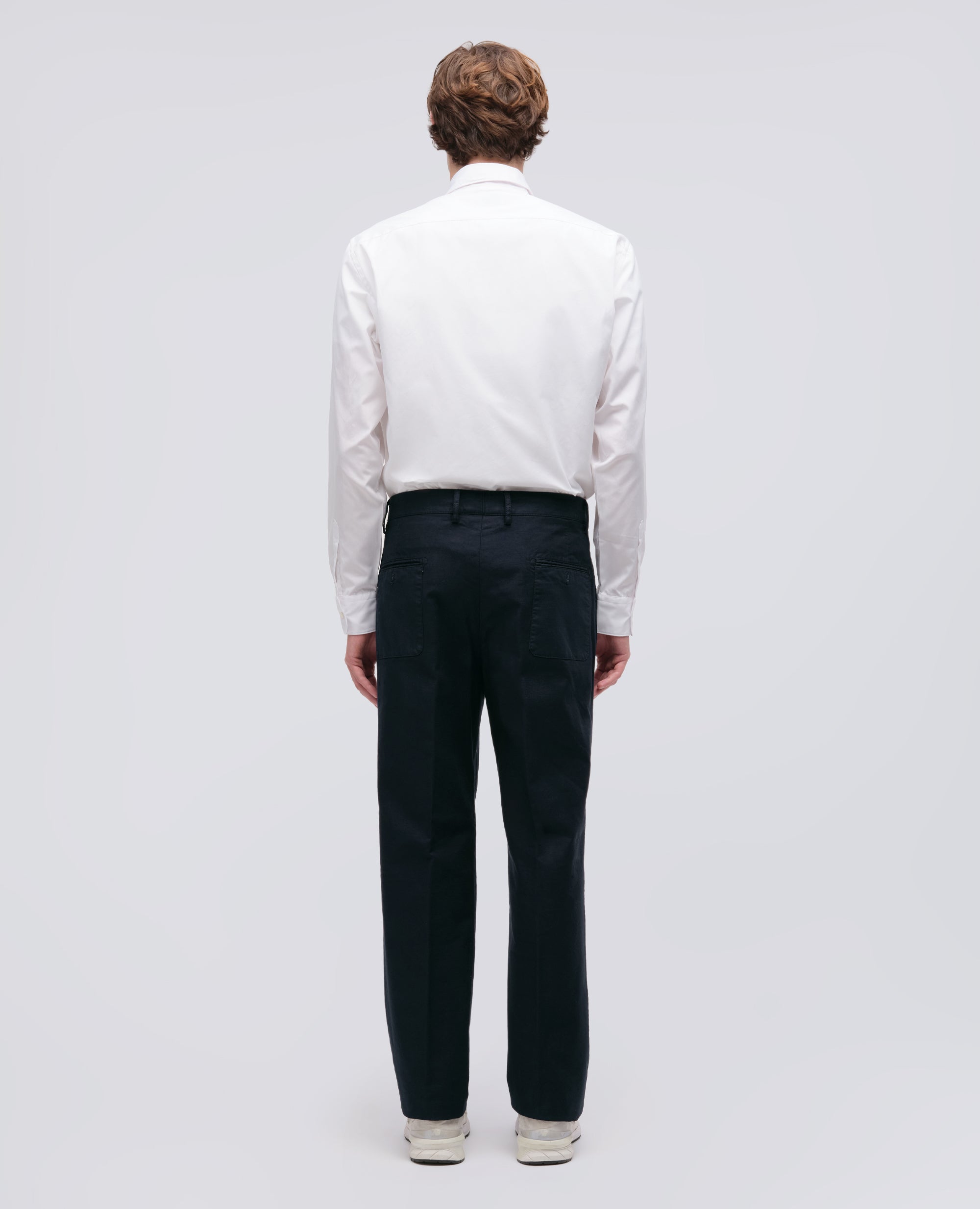 PANTALONES SLIM BANANA AJUSTADOS EN GABARDINA DE ALGODON - BLU - ASPESI