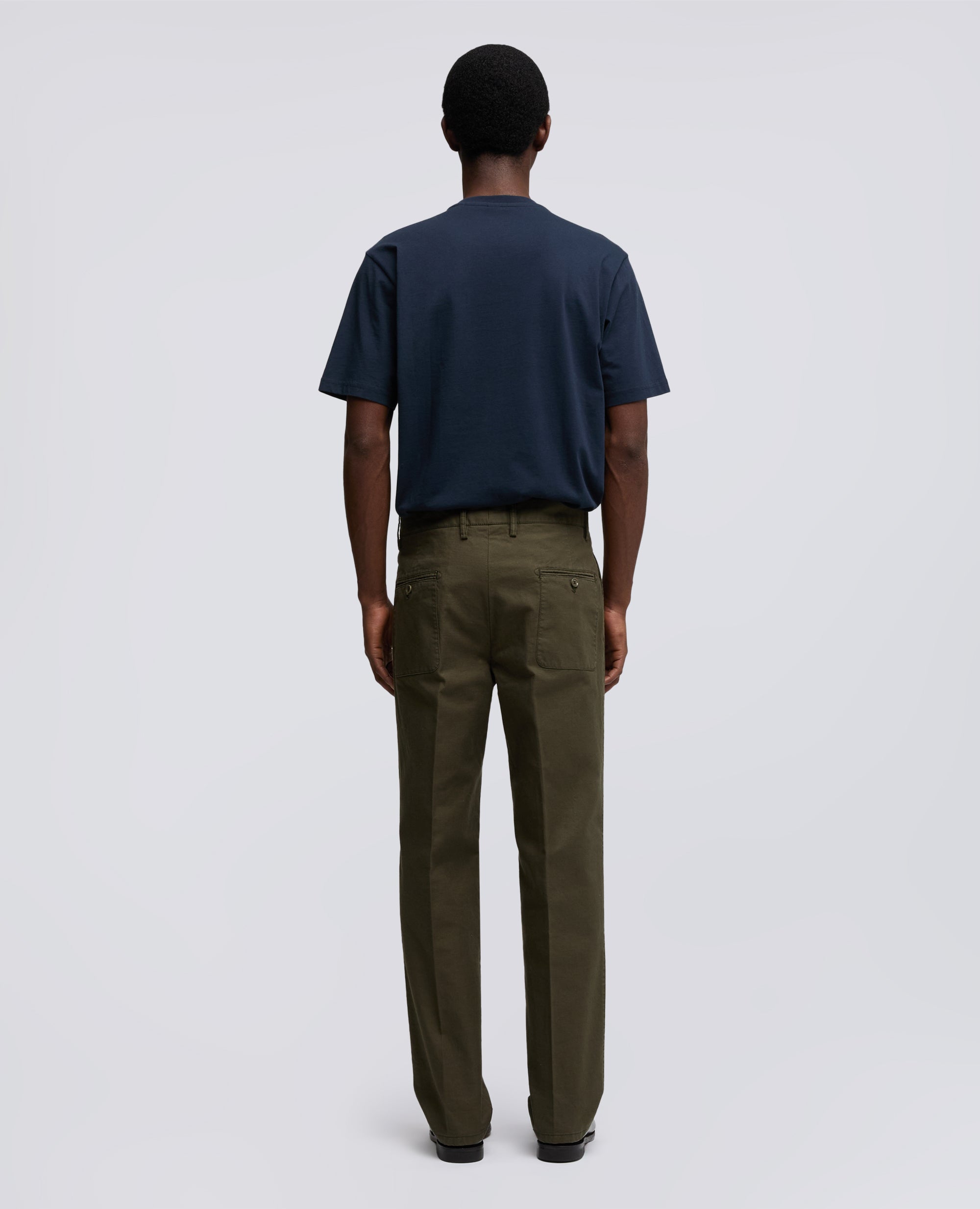 PANTALONE SLIM BANANA IN GABARDINA DI COTONE - VERDE - ASPESI