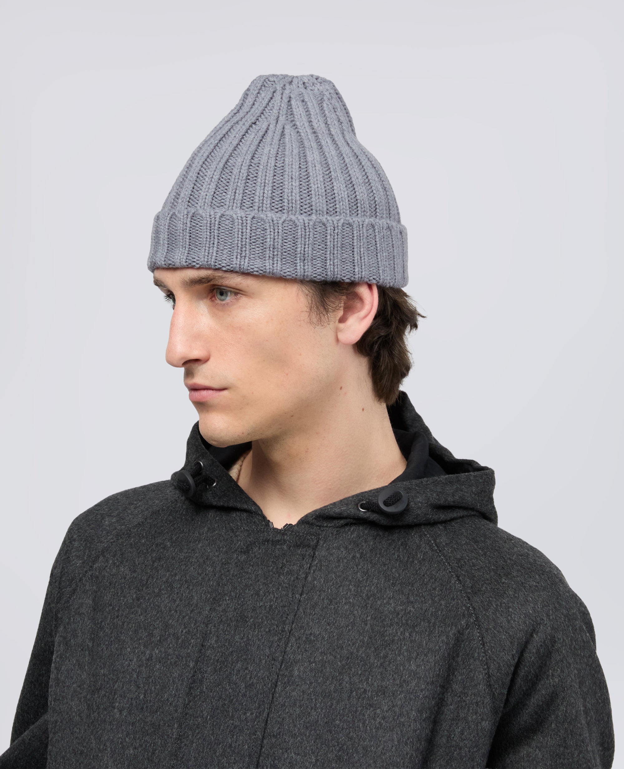 GORRA DE LANA A RAYAS - GRIGIO - ASPESI