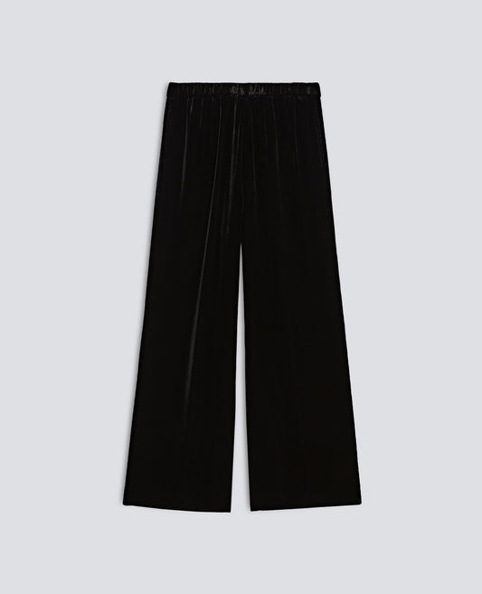 PANTALONE AMPIO IN VELLUTO LISCIO - NERO - ASPESI