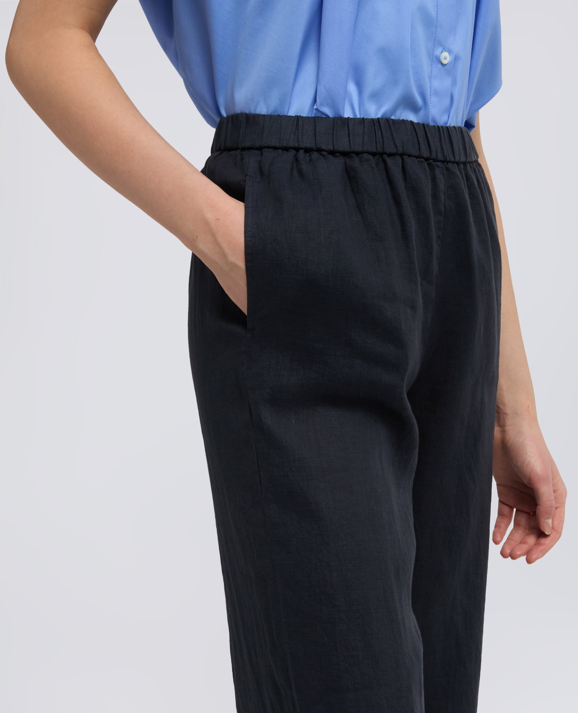 PANTALONE IN LINO - BLU - ASPESI