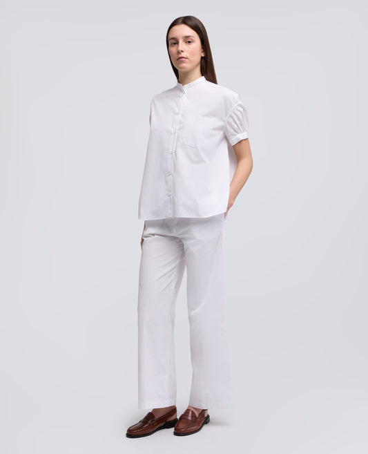 PANTALONE MOD.0128 IN POPELINE DI COTONE - BIANCO - ASPESI