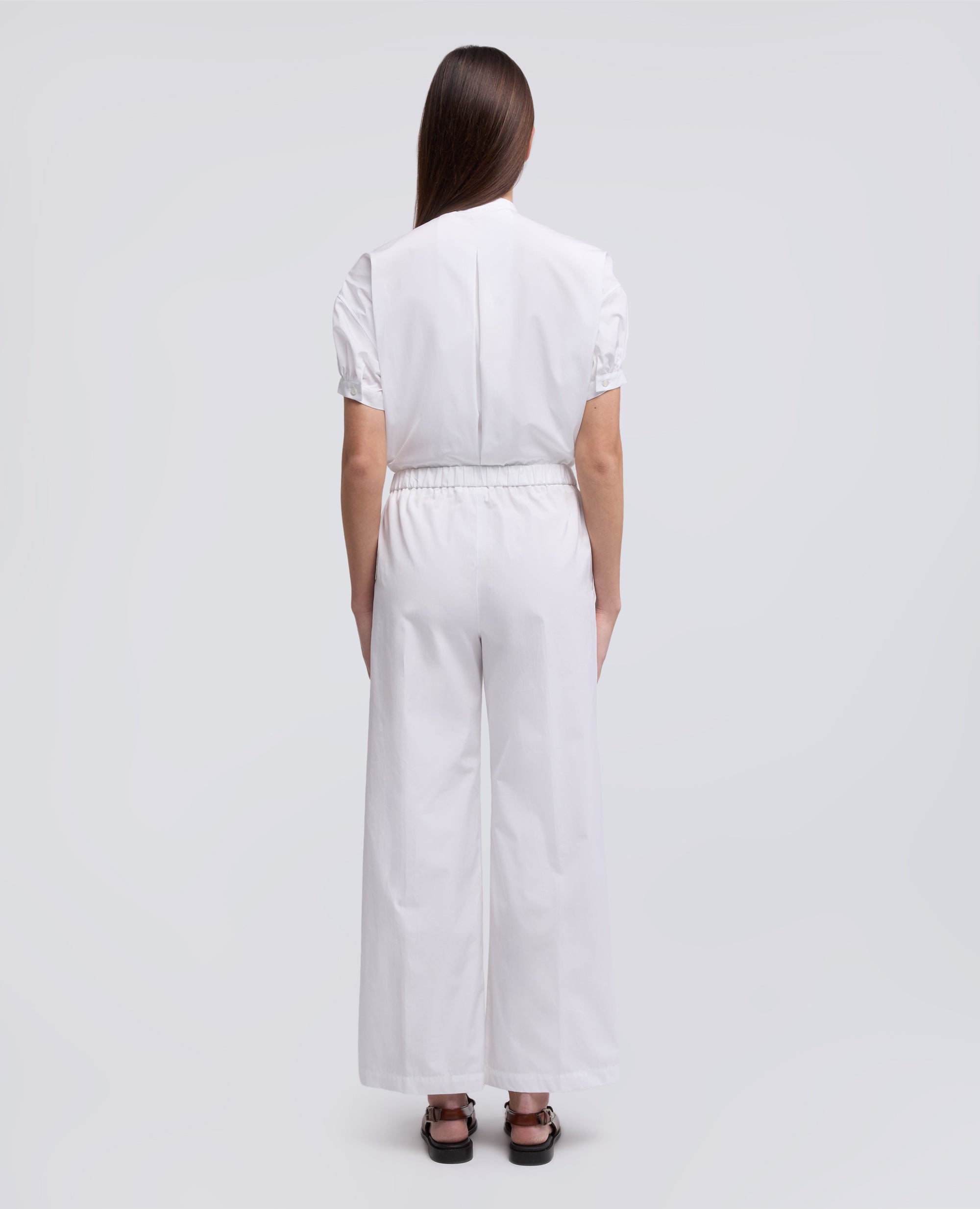 PANTALONE MOD.0128 IN POPELINE DI COTONE - BIANCO - ASPESI
