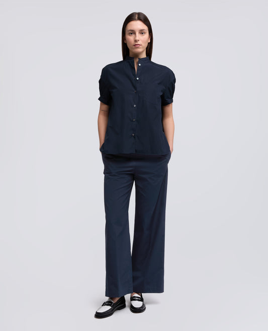 PANTALONE MOD.0128 IN POPELINE DI COTONE - BLU - ASPESI