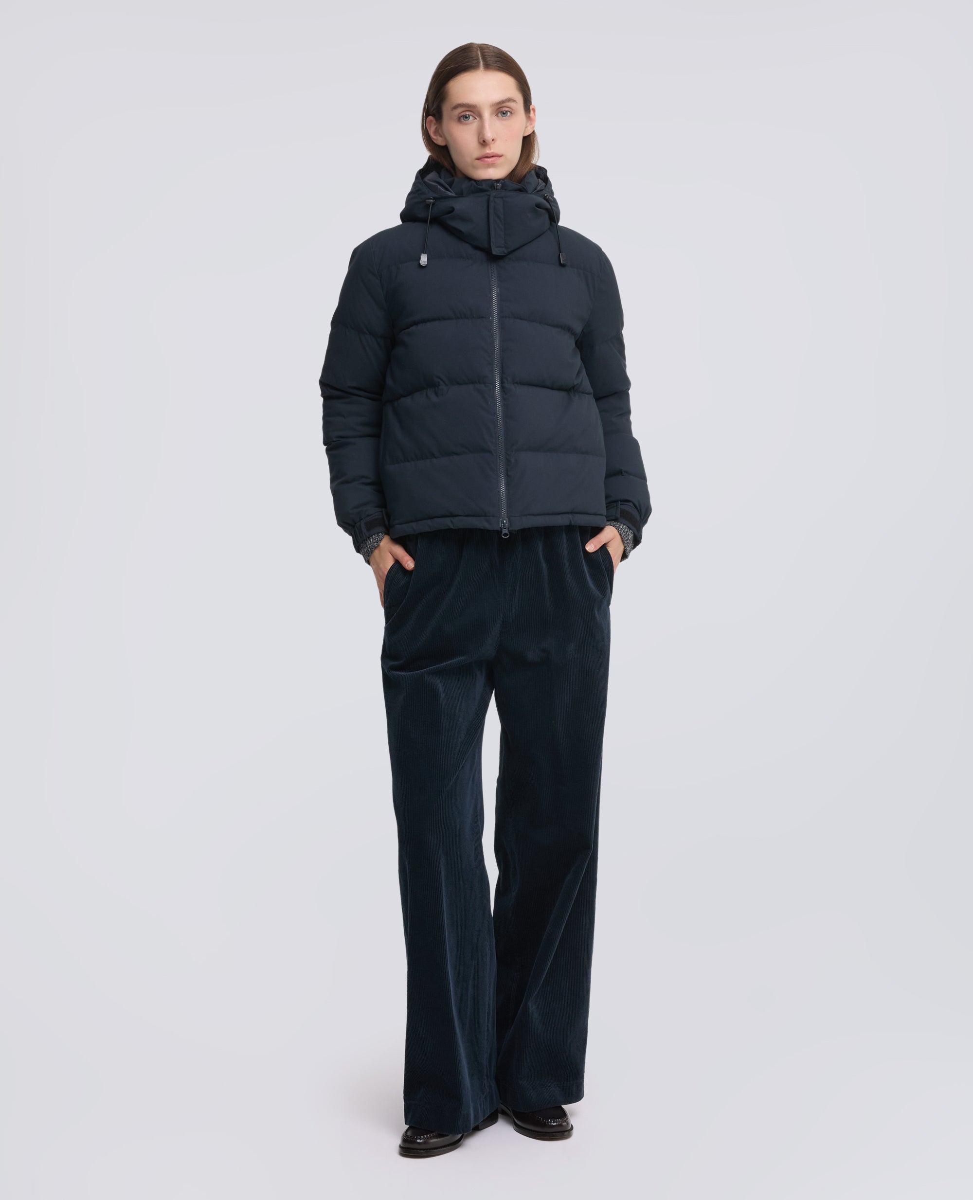 PANTALONE AMPIO IN VELLUTO A COSTE - BLU - ASPESI
