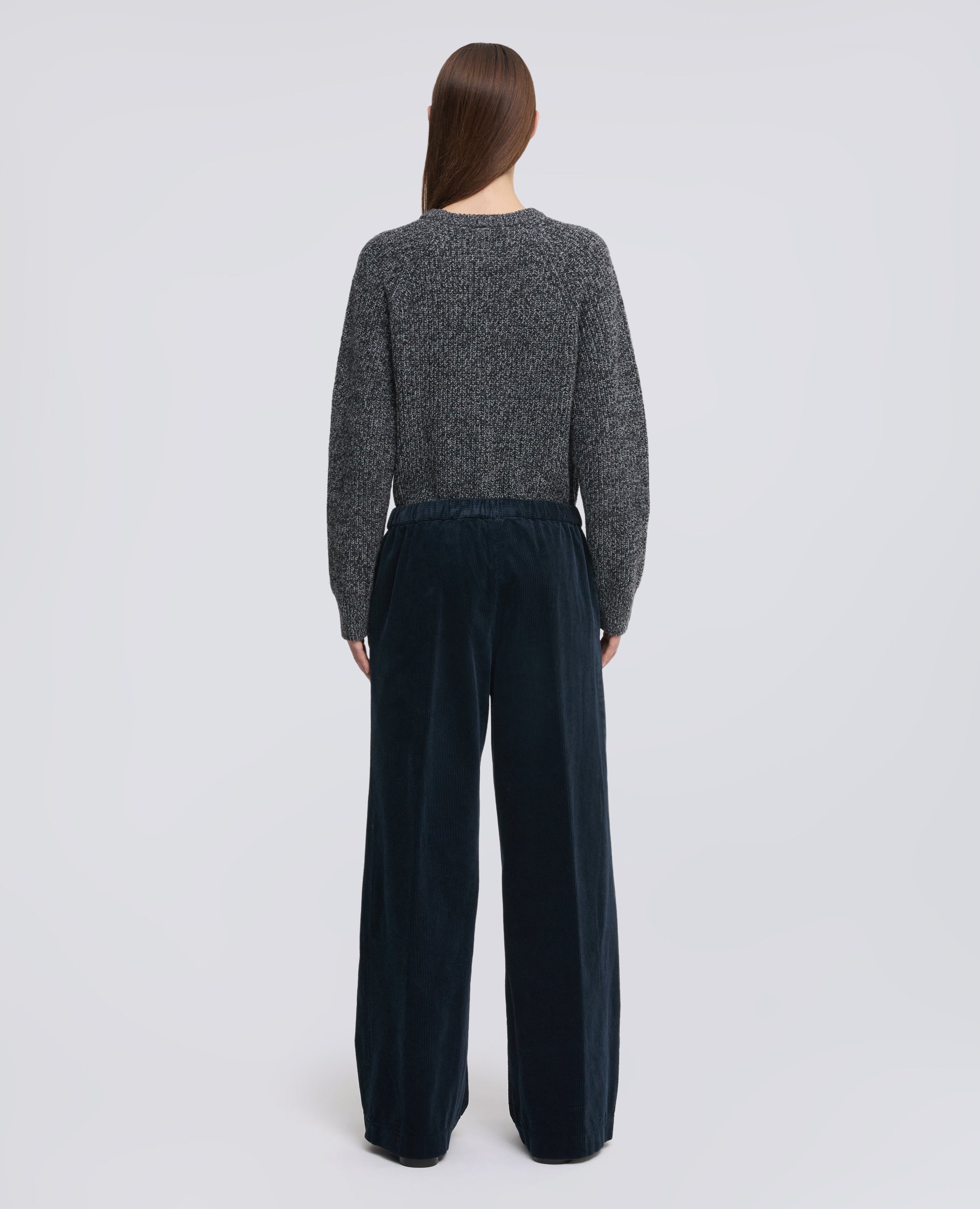 PANTALONE AMPIO IN VELLUTO A COSTE - BLU - ASPESI
