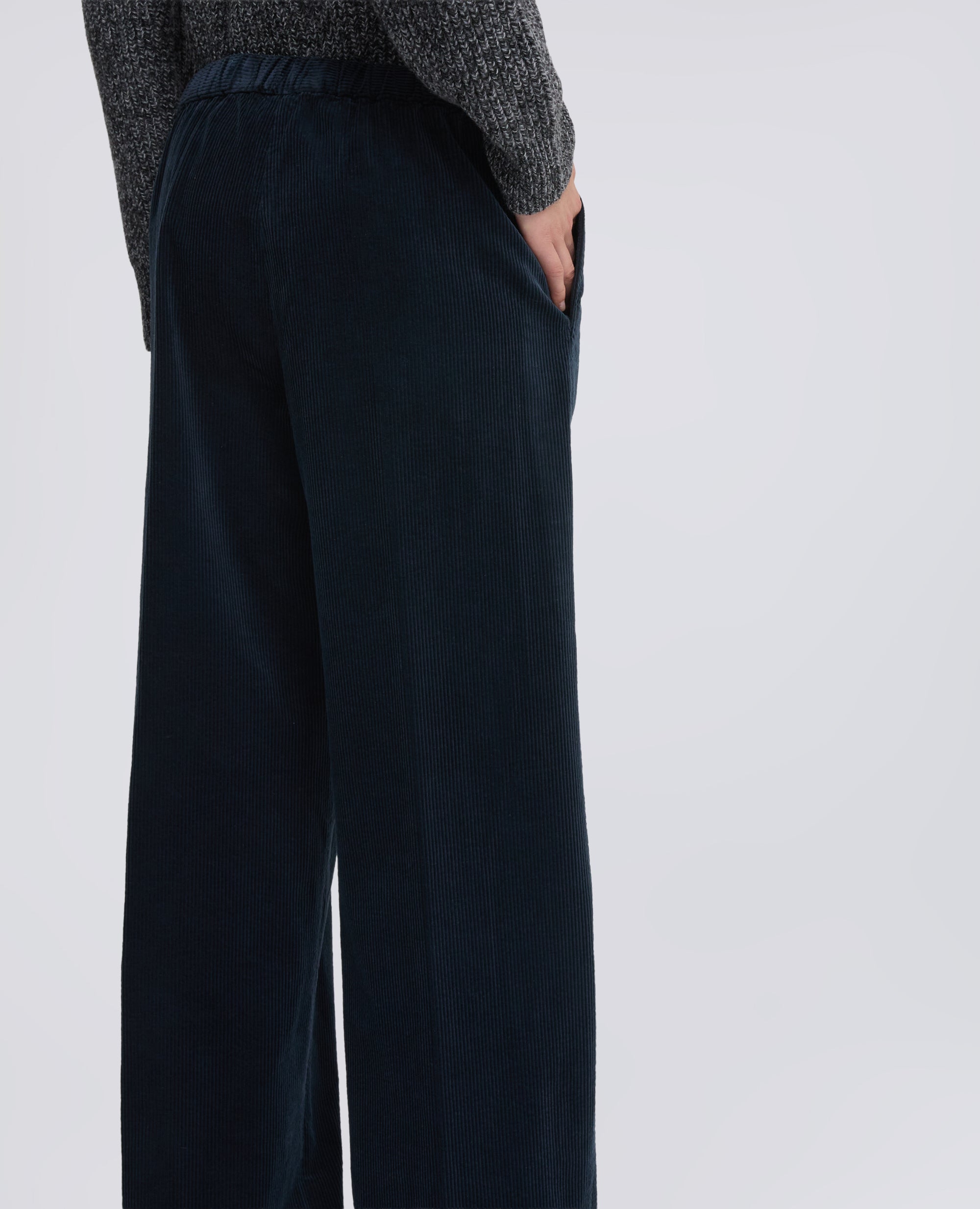 PANTALONE AMPIO IN VELLUTO A COSTE - BLU - ASPESI