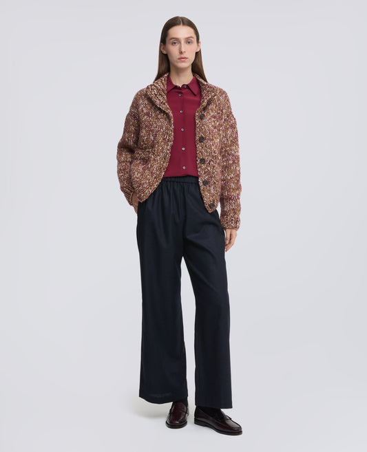 PANTALONE IN FLANELLA DI LANA CASHMERE - BLU - ASPESI