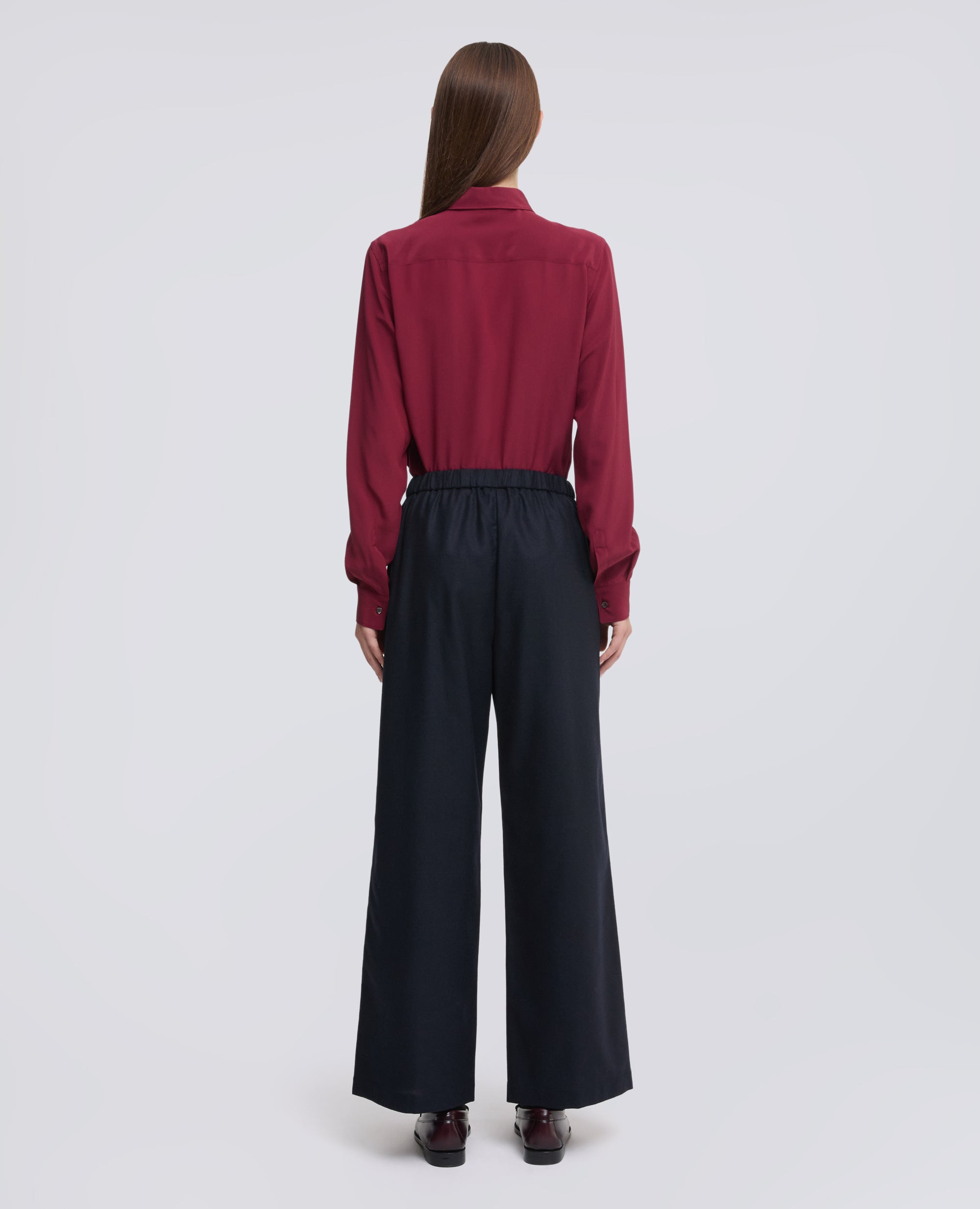 PANTALON EN FLANELLE EN LAINE CACHEMIRE - BLU - ASPESI