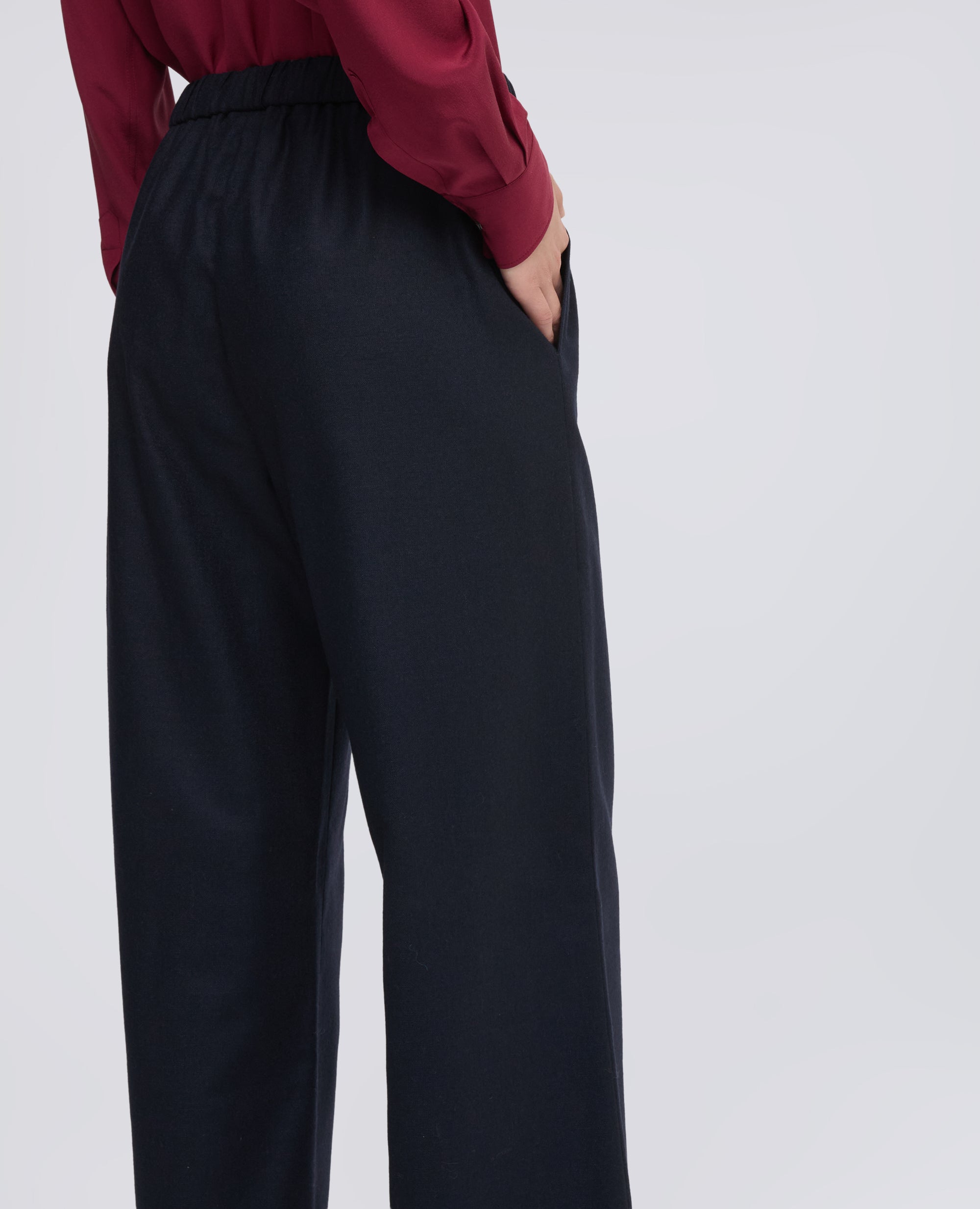PANTALON EN FLANELLE EN LAINE CACHEMIRE - BLU - ASPESI