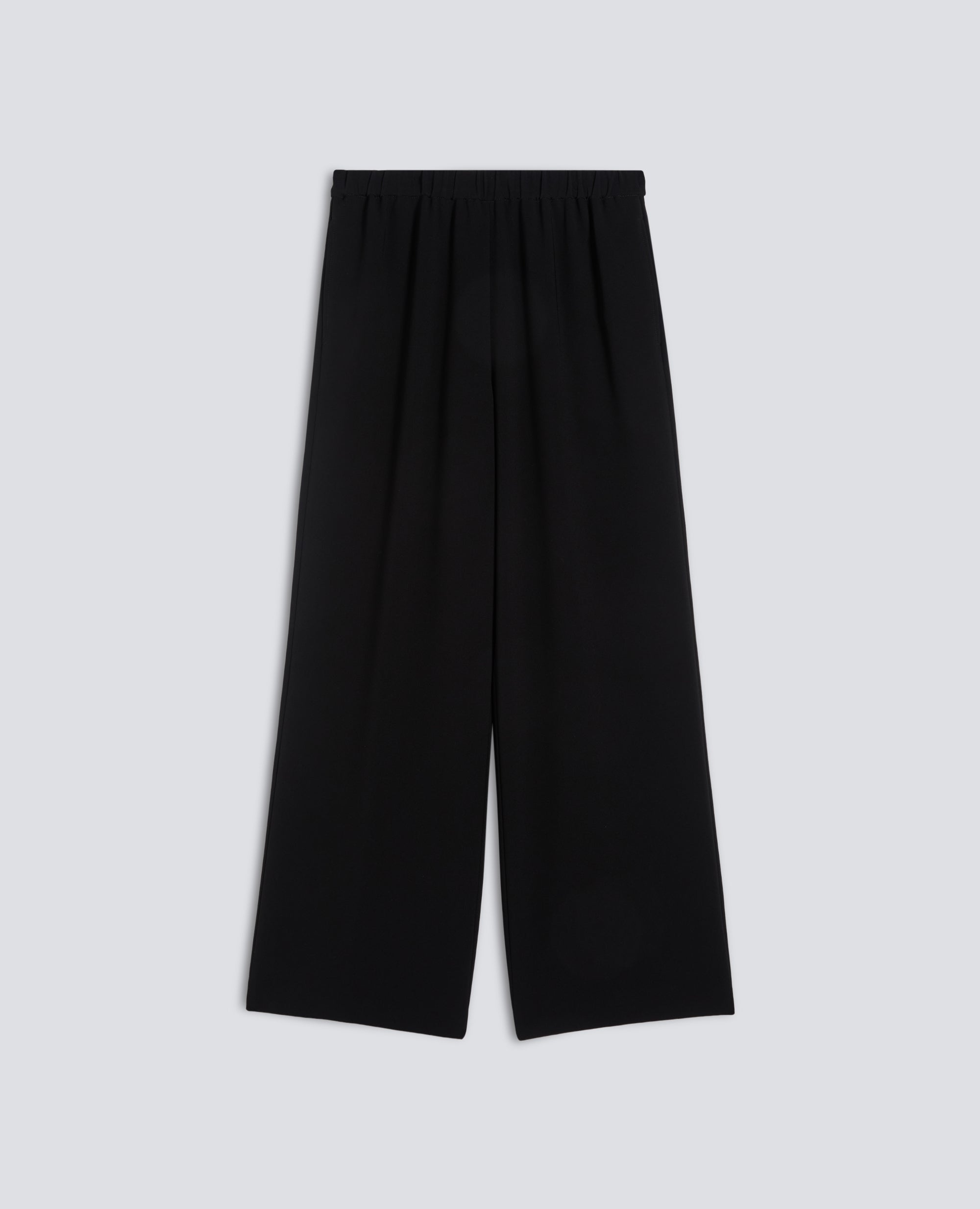 PANTALONE IN CADY CREPE CON ELASTICO - NERO - ASPESI