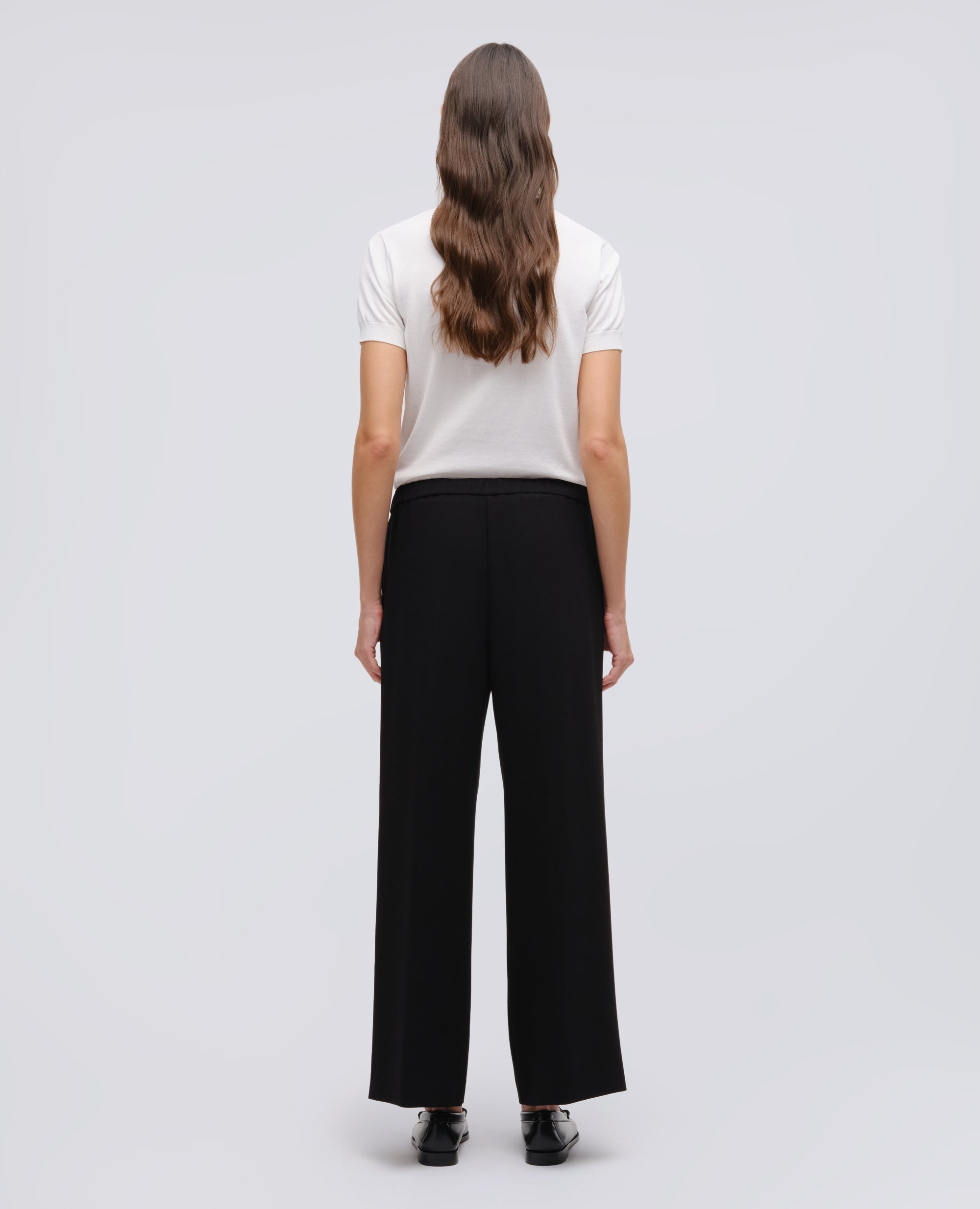 PANTALONE IN CADY CREPE CON ELASTICO - NERO - ASPESI