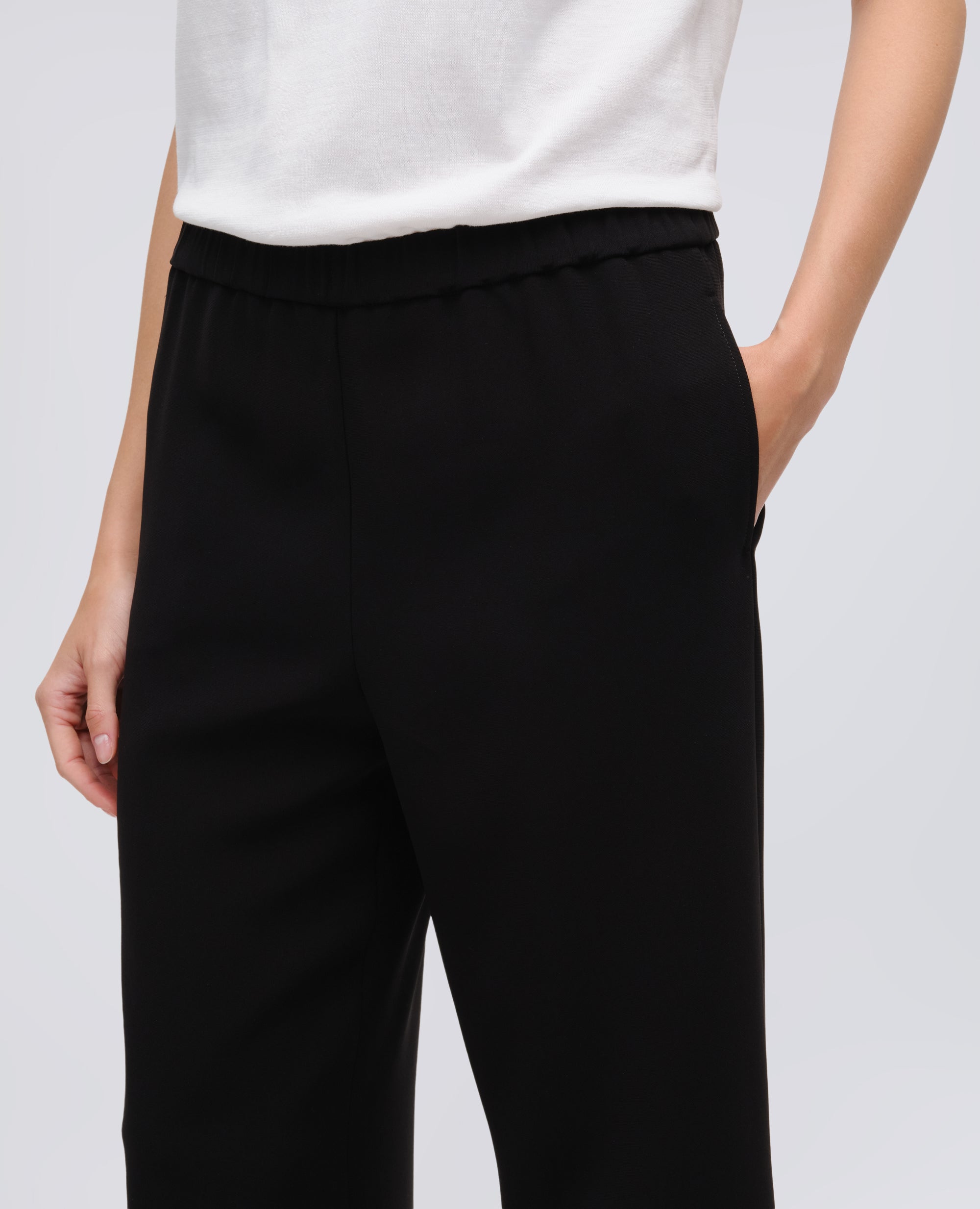 PANTALONE IN CADY CREPE CON ELASTICO - NERO - ASPESI