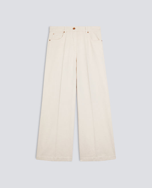 PANTALONE WIDE LEG IN DENIM DI COTONE - NATURALE - ASPESI