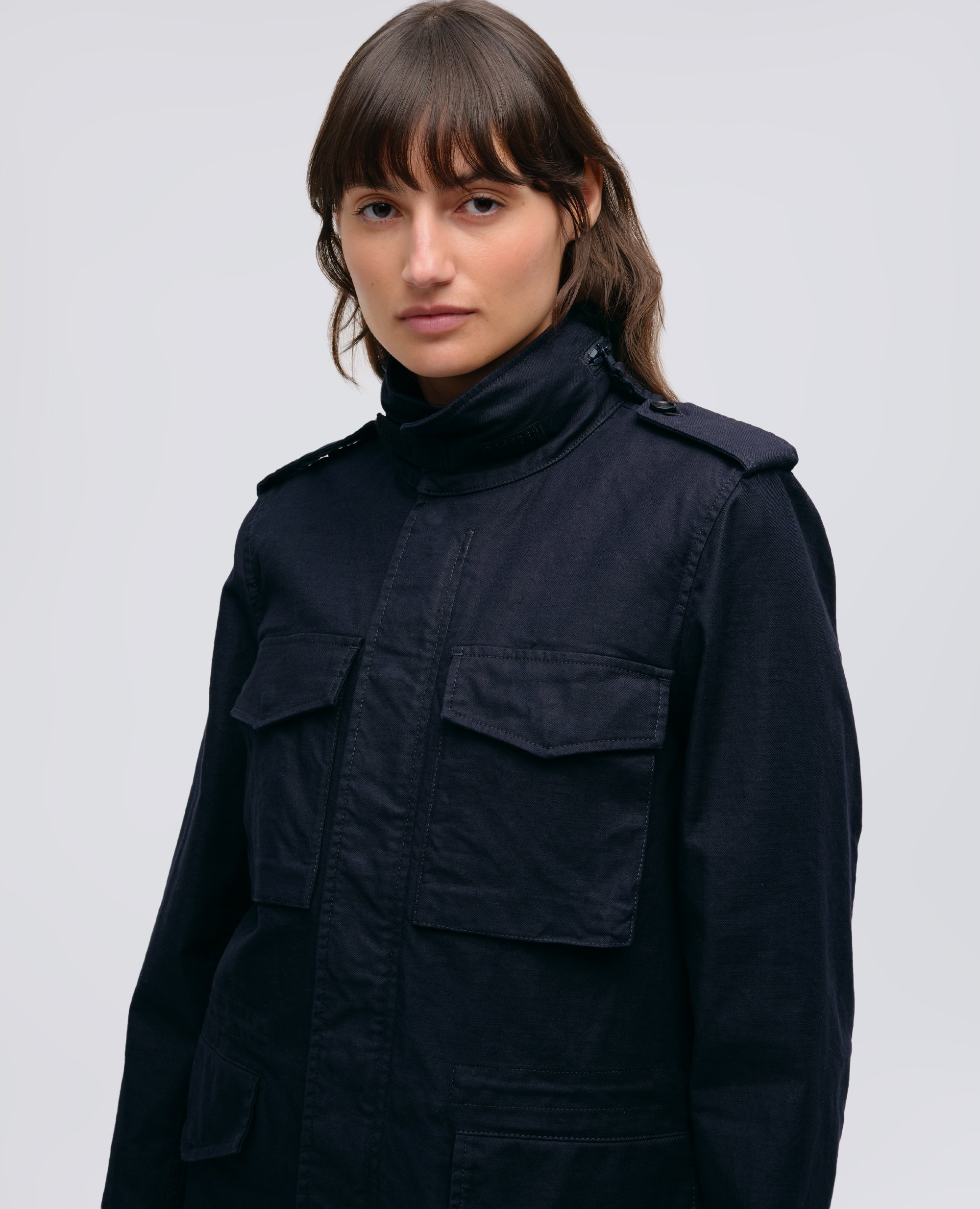 GIUBBOTTO MINI FIELD IN GABARDINE DI COTONE CON GILET INTERNO - BLU - ASPESI