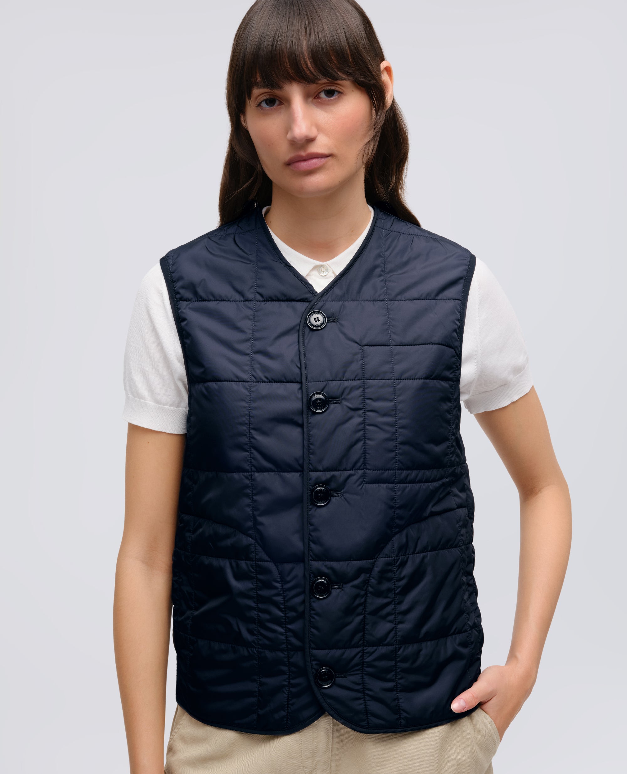 GIUBBOTTO MINI FIELD IN GABARDINE DI COTONE CON GILET INTERNO - BLU - ASPESI
