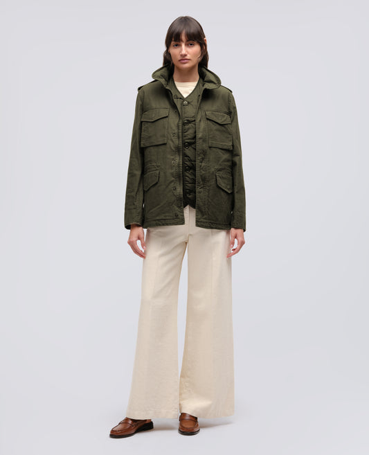 GIUBBOTTO MINI FIELD IN GABARDINE DI COTONE CON GILET INTERNO - VERDE - ASPESI