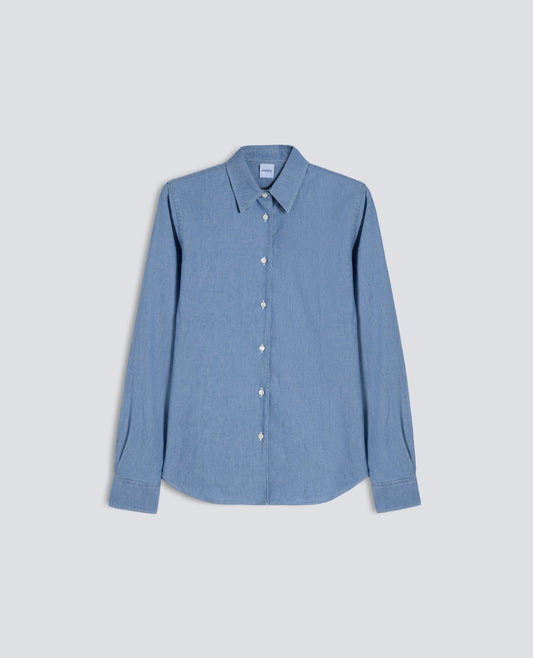CAMICIA IN CHAMBRAY DI COTONE - BLU - ASPESI