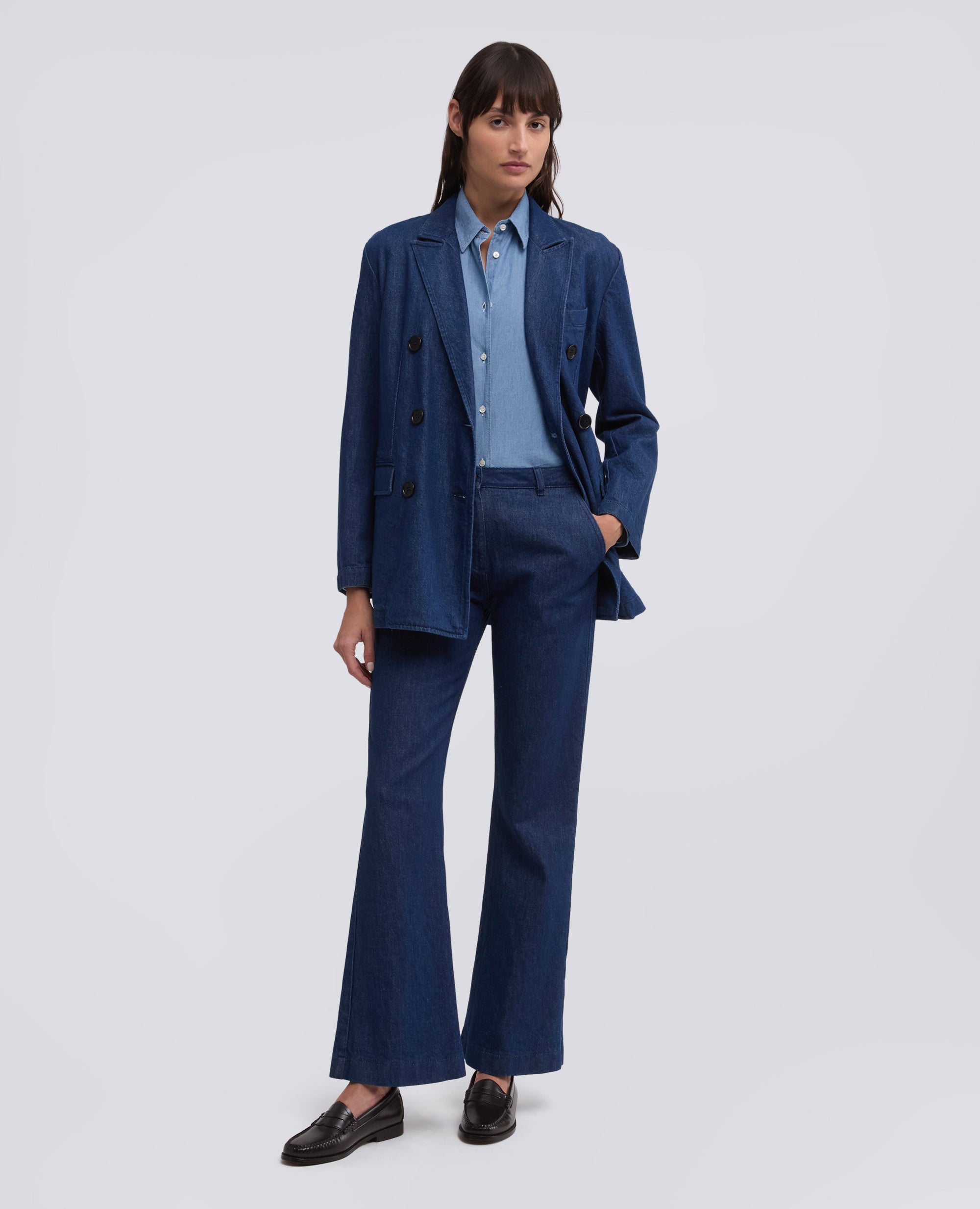 CAMICIA IN CHAMBRAY DI COTONE - BLU - ASPESI