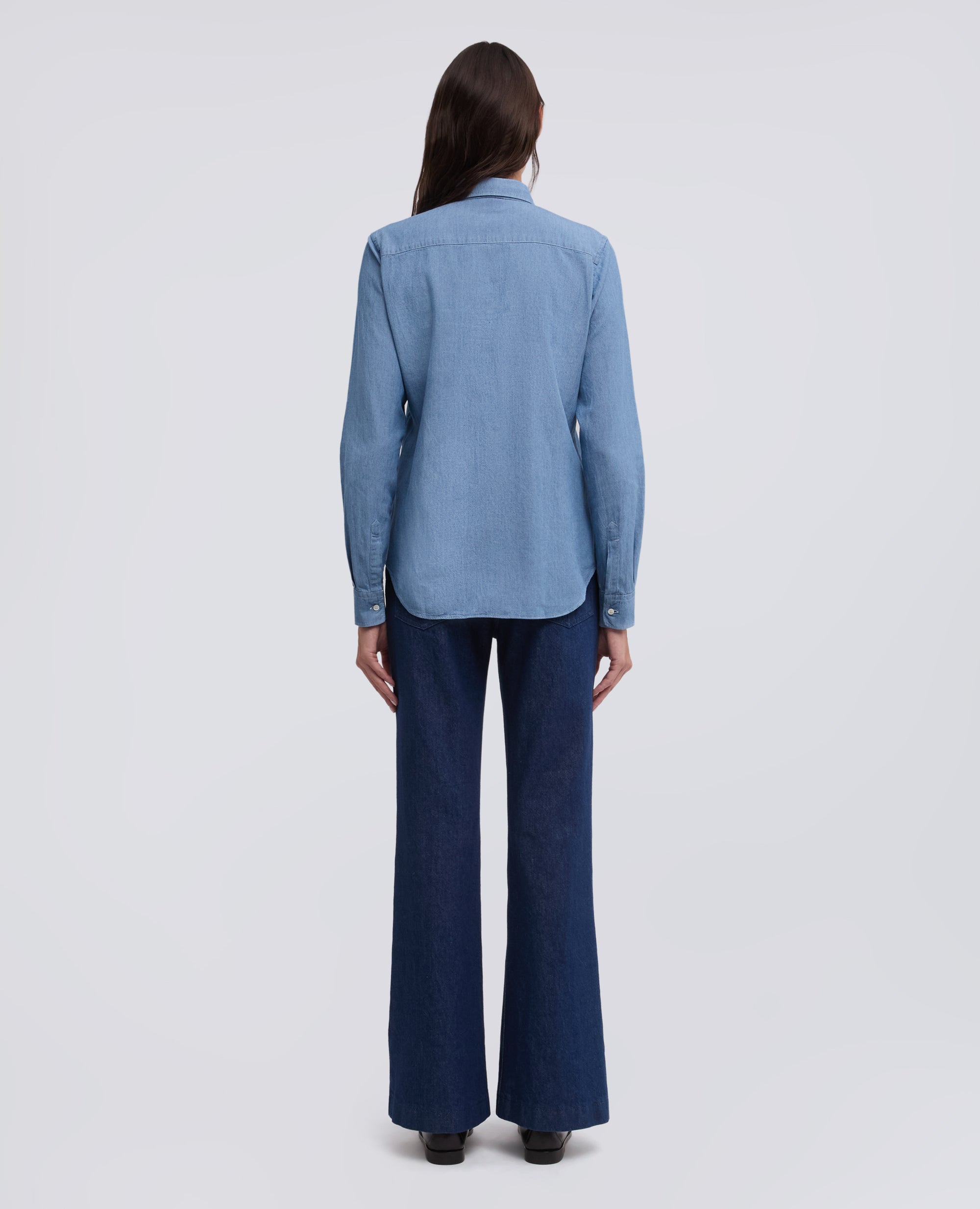 CAMICIA IN CHAMBRAY DI COTONE - BLU - ASPESI