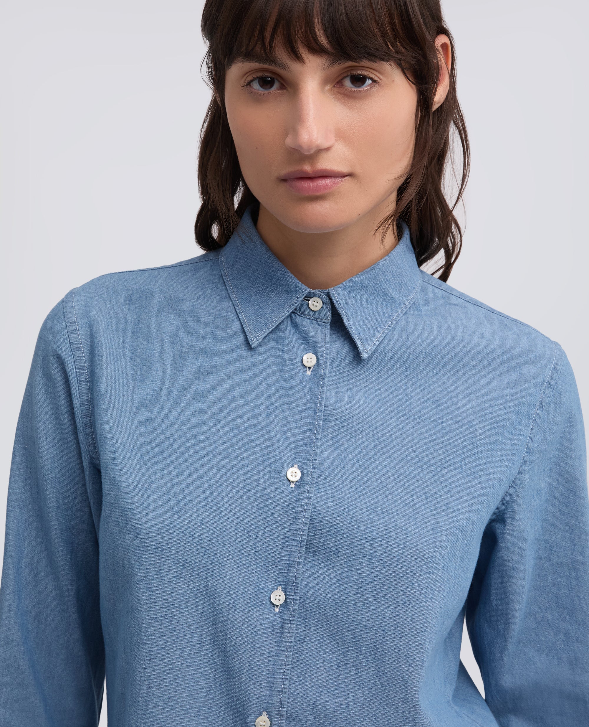 CAMICIA IN CHAMBRAY DI COTONE - BLU - ASPESI