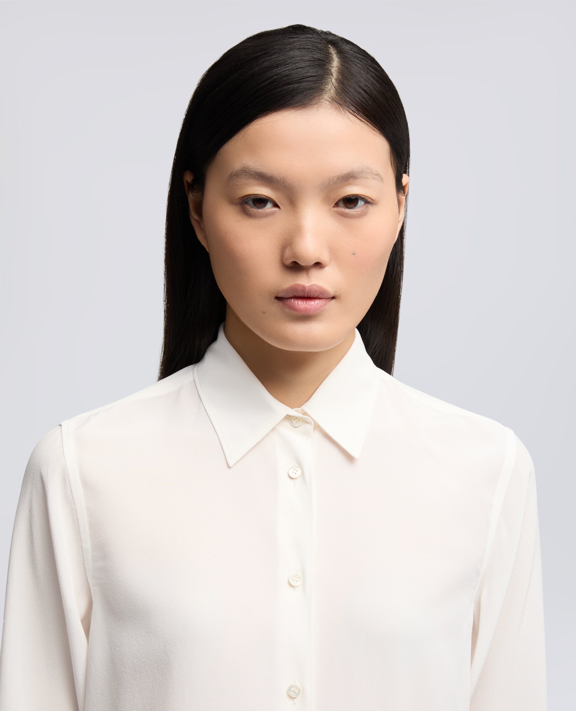 CAMICIA SLIM IN CREPE DE CHINE DI SETA - NATURALE - ASPESI