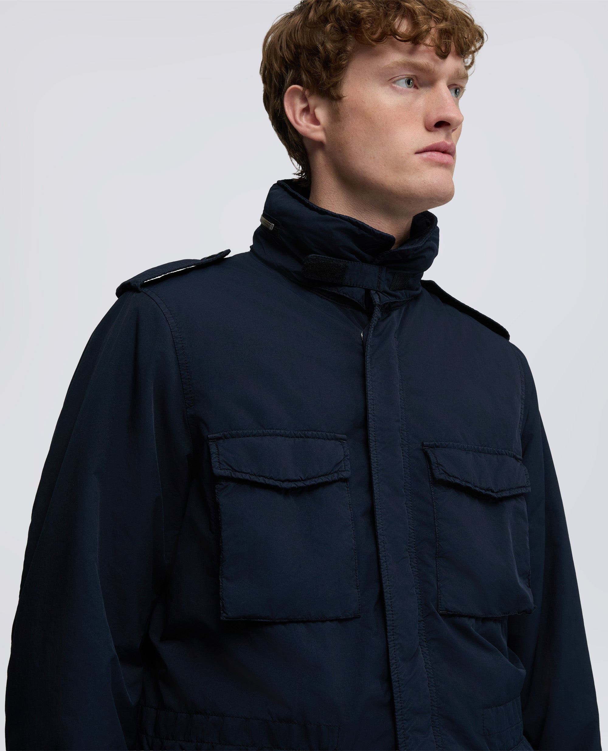 FIELD JACKET NEW CAMP IN NYLON TINTO CAPO - BLU - ASPESI