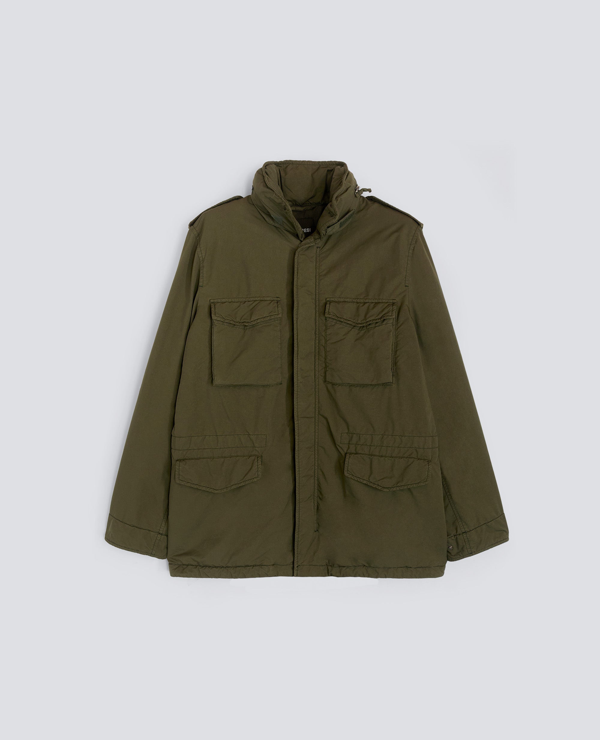 FIELD JACKET NEW CAMP IN NYLON TINTO CAPO - VERDE - ASPESI