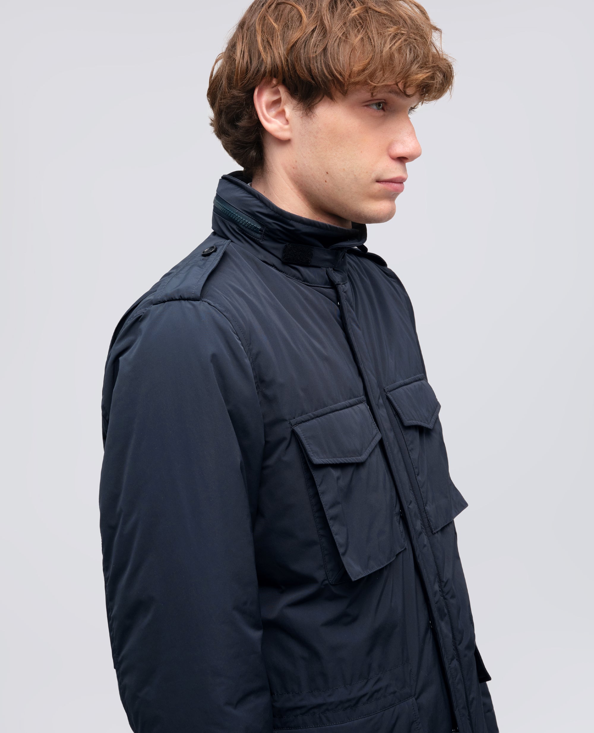 FIELD JACKET MINI FIELD WINDJACKE AUS NYLON - BLU - ASPESI