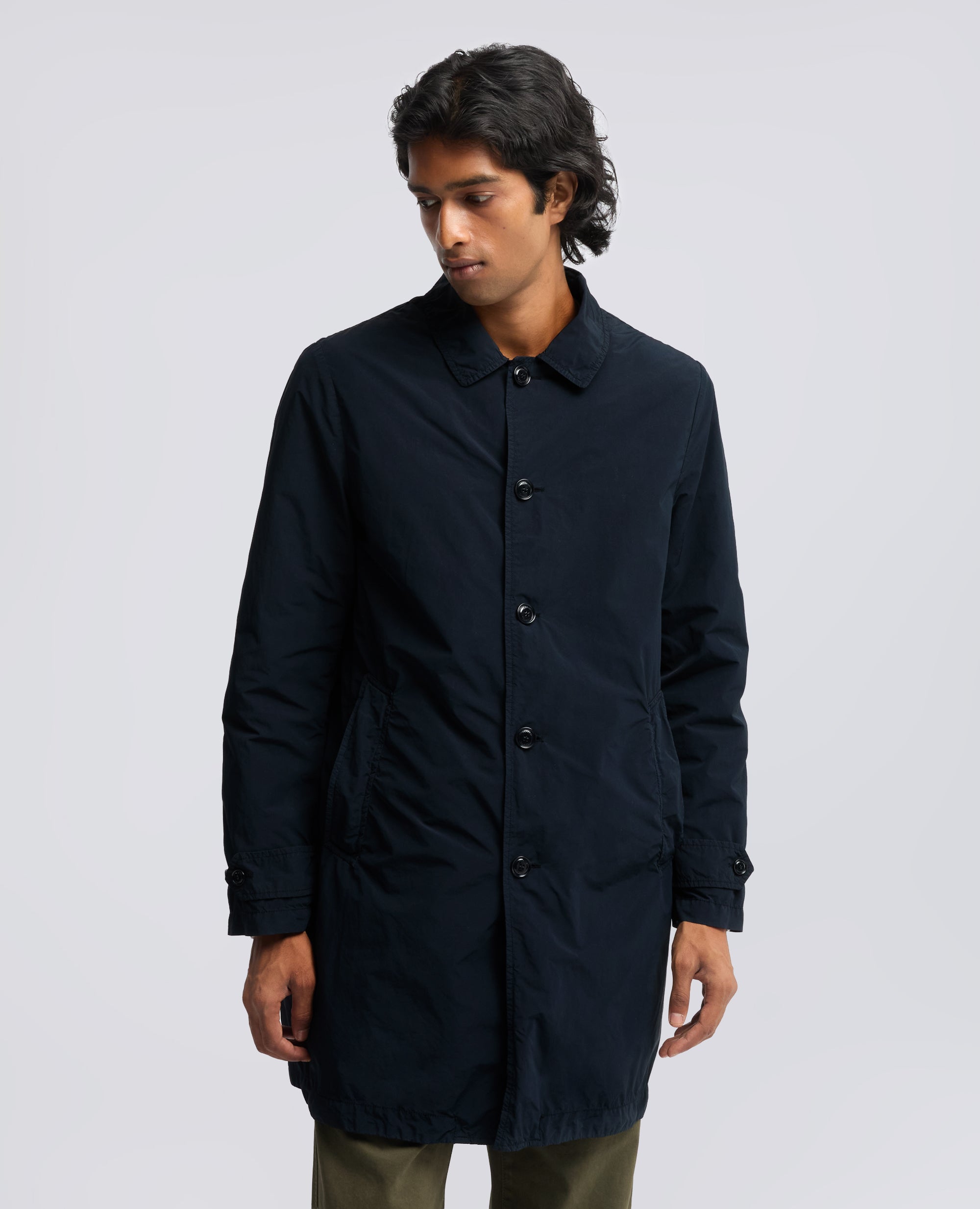 IMPERMEABILE IN POLIESTERE E NYLON COMPATTO - BLU - ASPESI