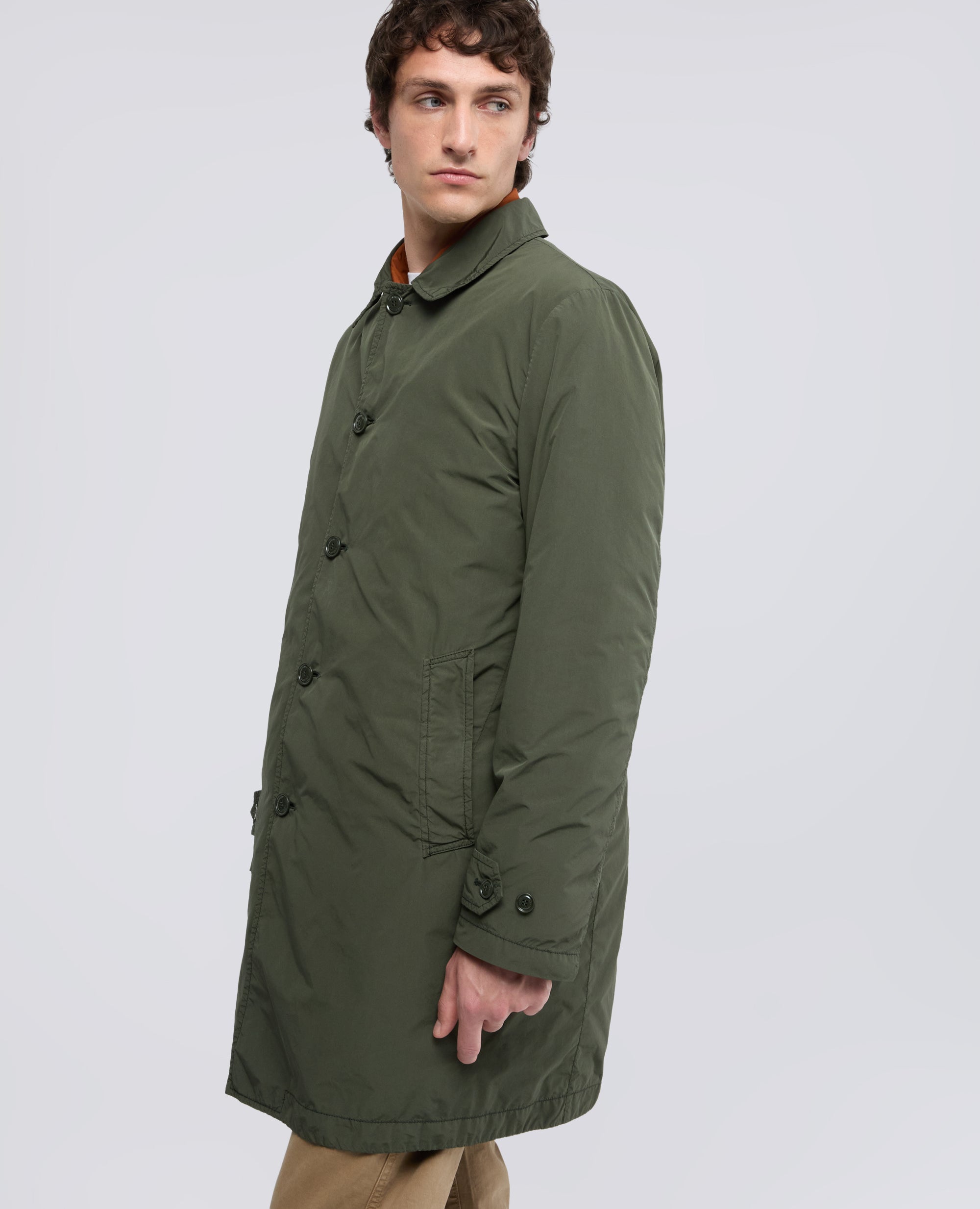 IMPERMEABLE DE POLIESTER Y NYLON COMPACTO - VERDE - ASPESI