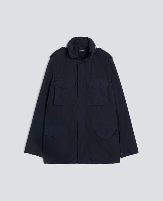 GIUBBOTTO 65 REPLICA IN POLIESTERE E NYLON COMPATTO - BLU - ASPESI