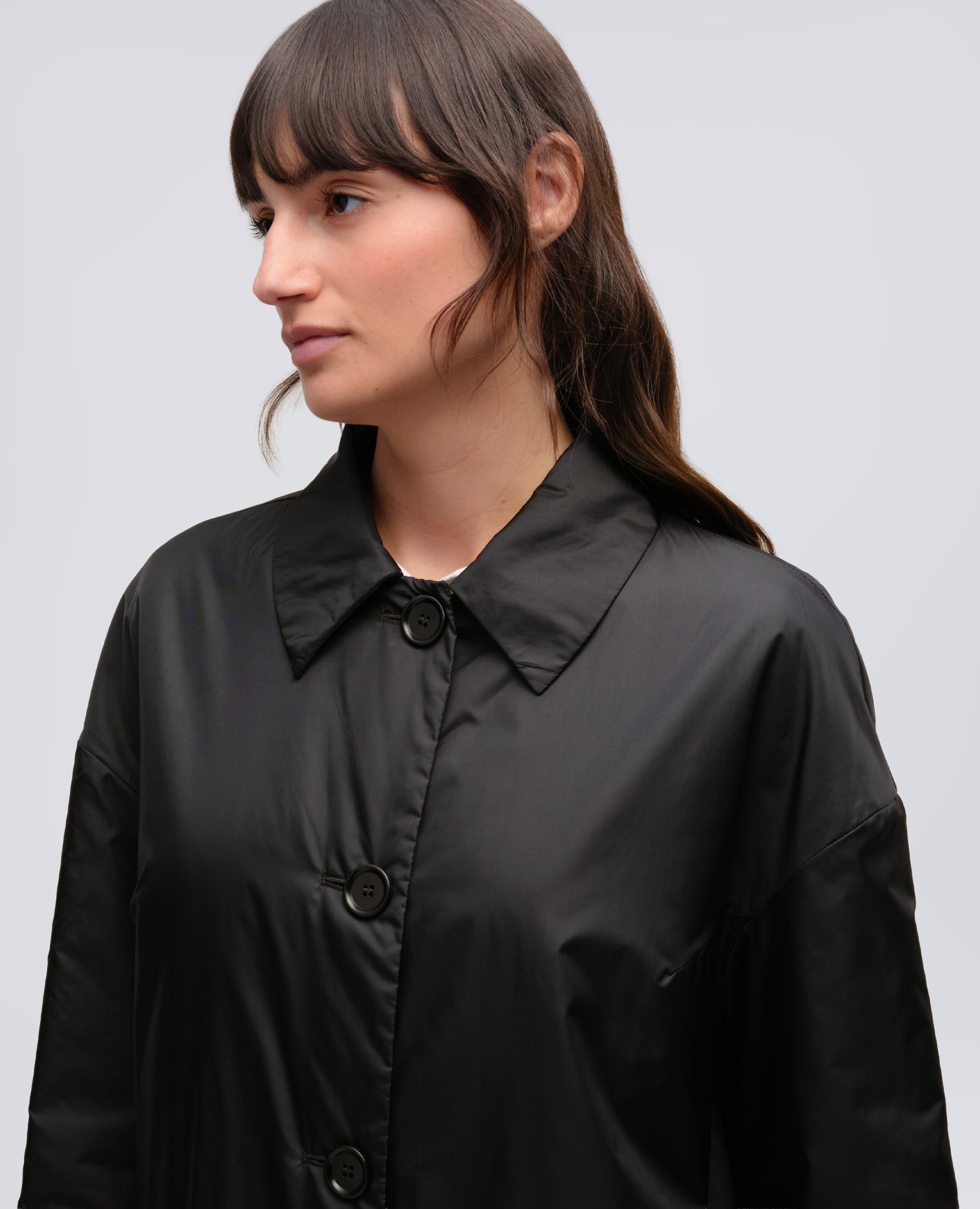 CAPPOTTO TEENA IN NYLON - NERO - ASPESI
