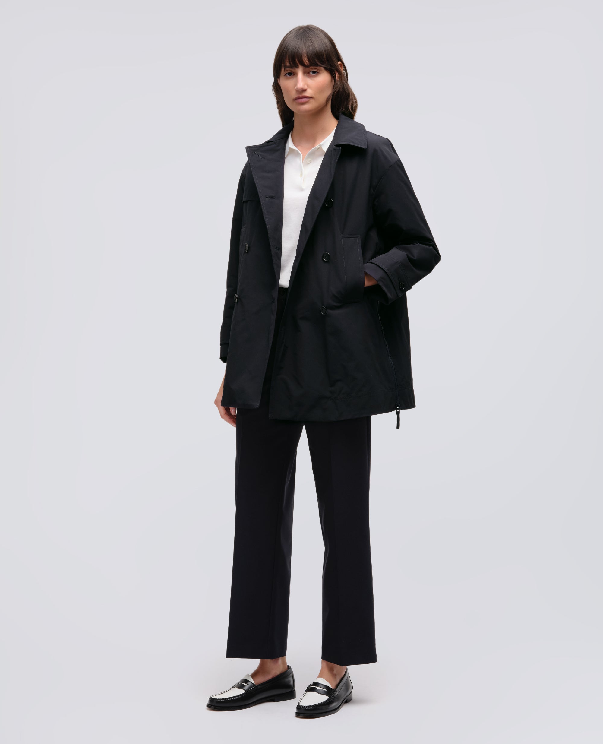 TRENCH CORTO SCARLETT IN MISTO COTONE - BLU - ASPESI