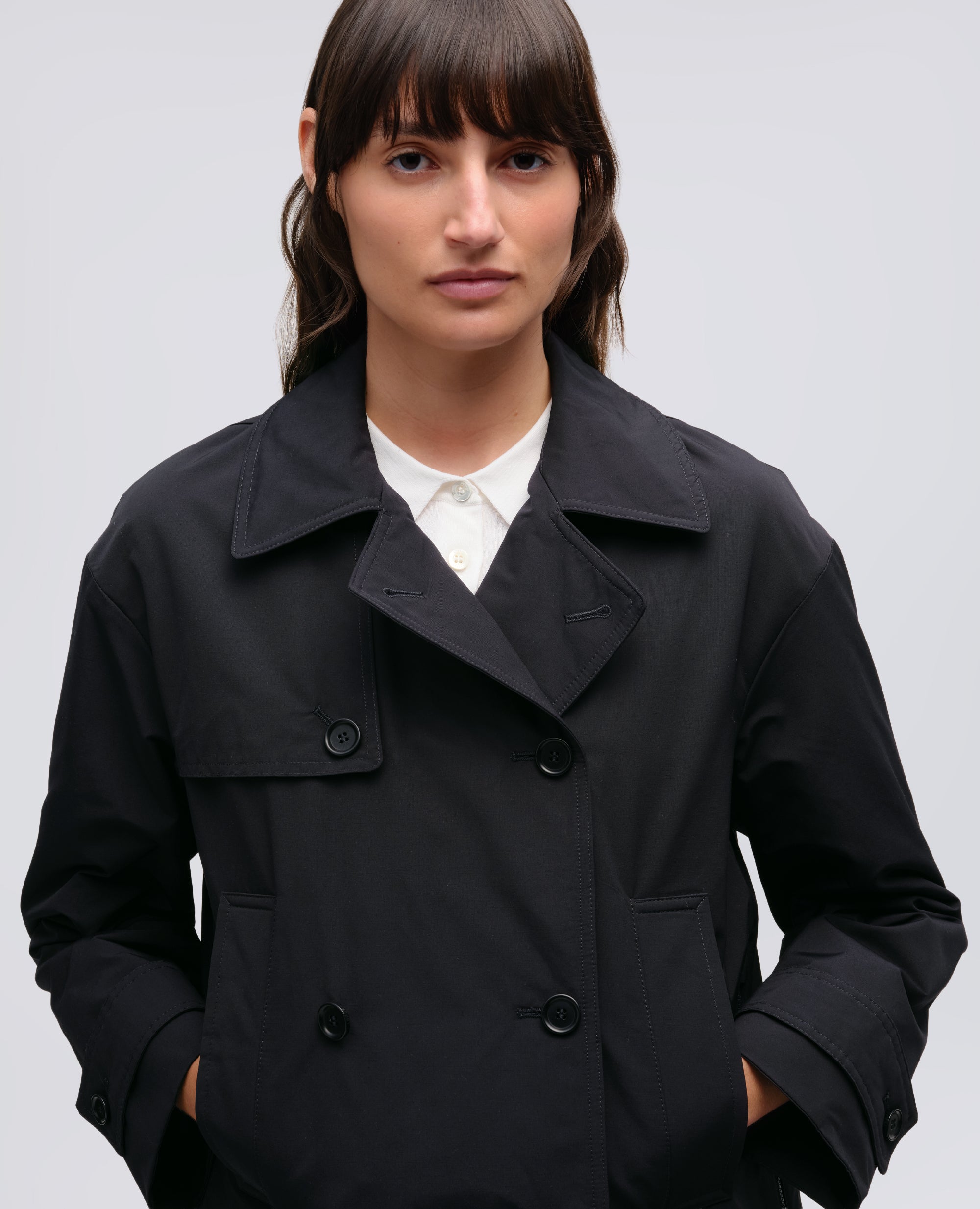 TRENCH CORTO SCARLETT IN MISTO COTONE - BLU - ASPESI