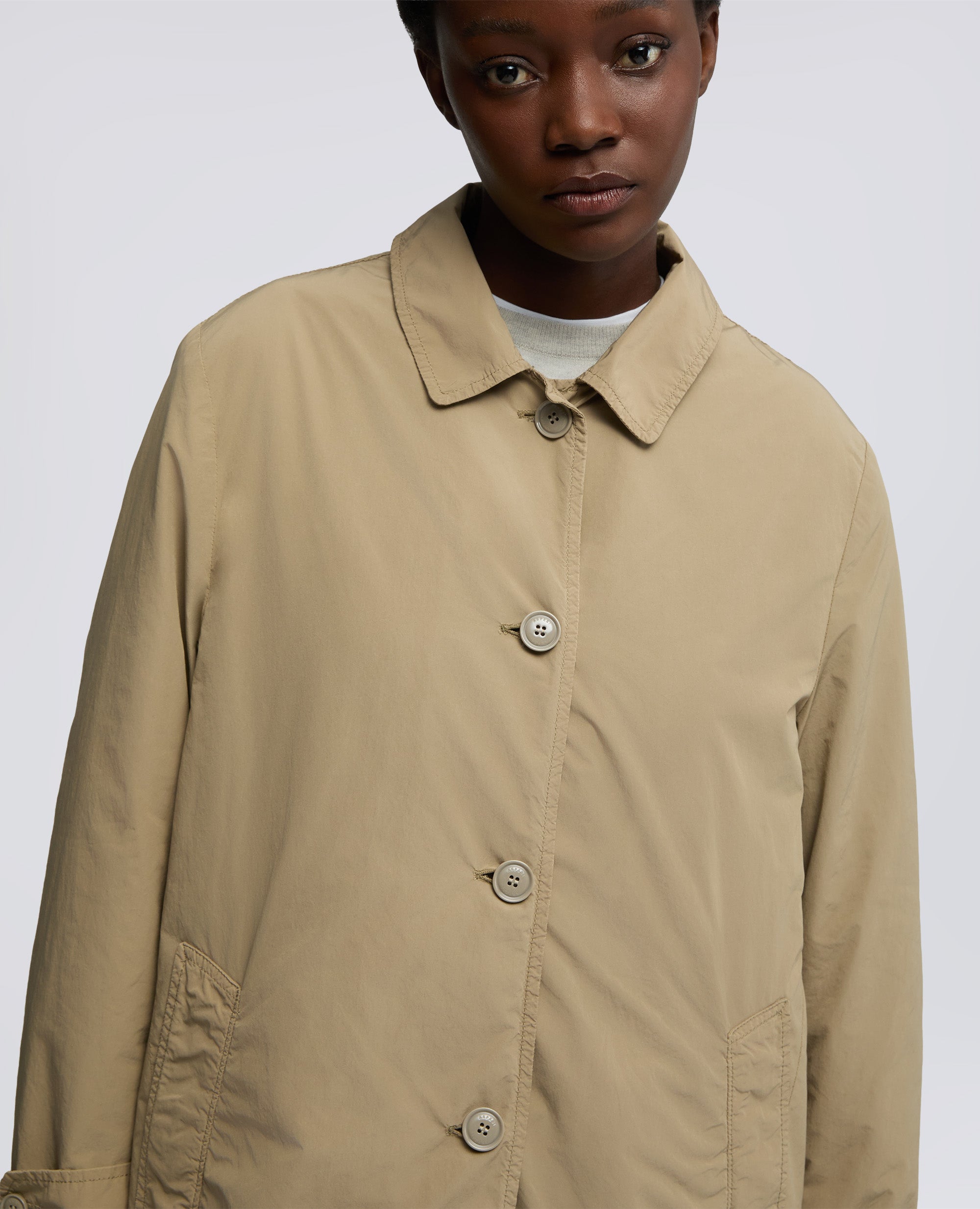 IMPERMEABLE EN POLYESTER ET NYLON COMPACT - BEIGE - ASPESI