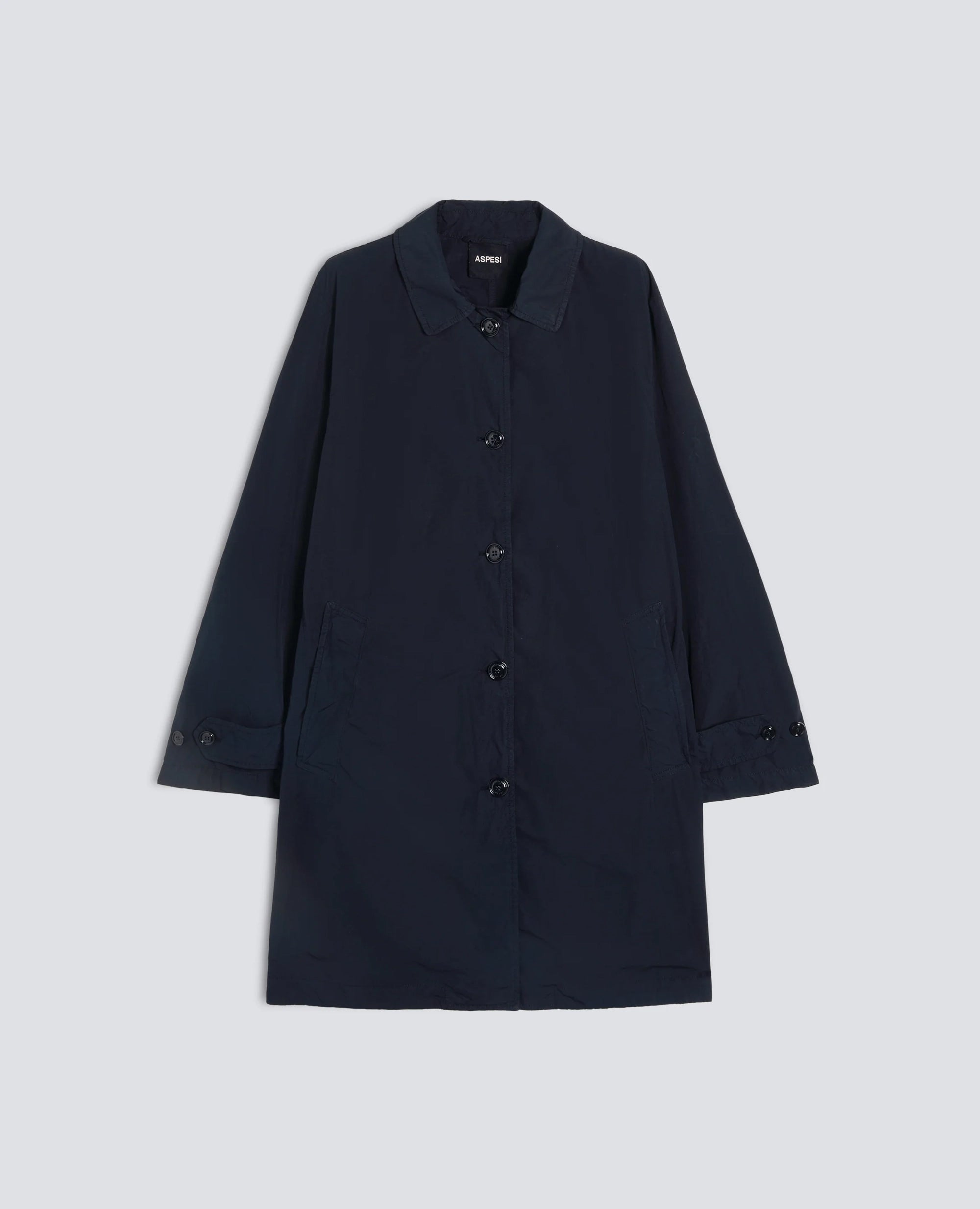 IMPERMEABILE IN POLIESTERE E NYLON COMPATTO - BLU - ASPESI