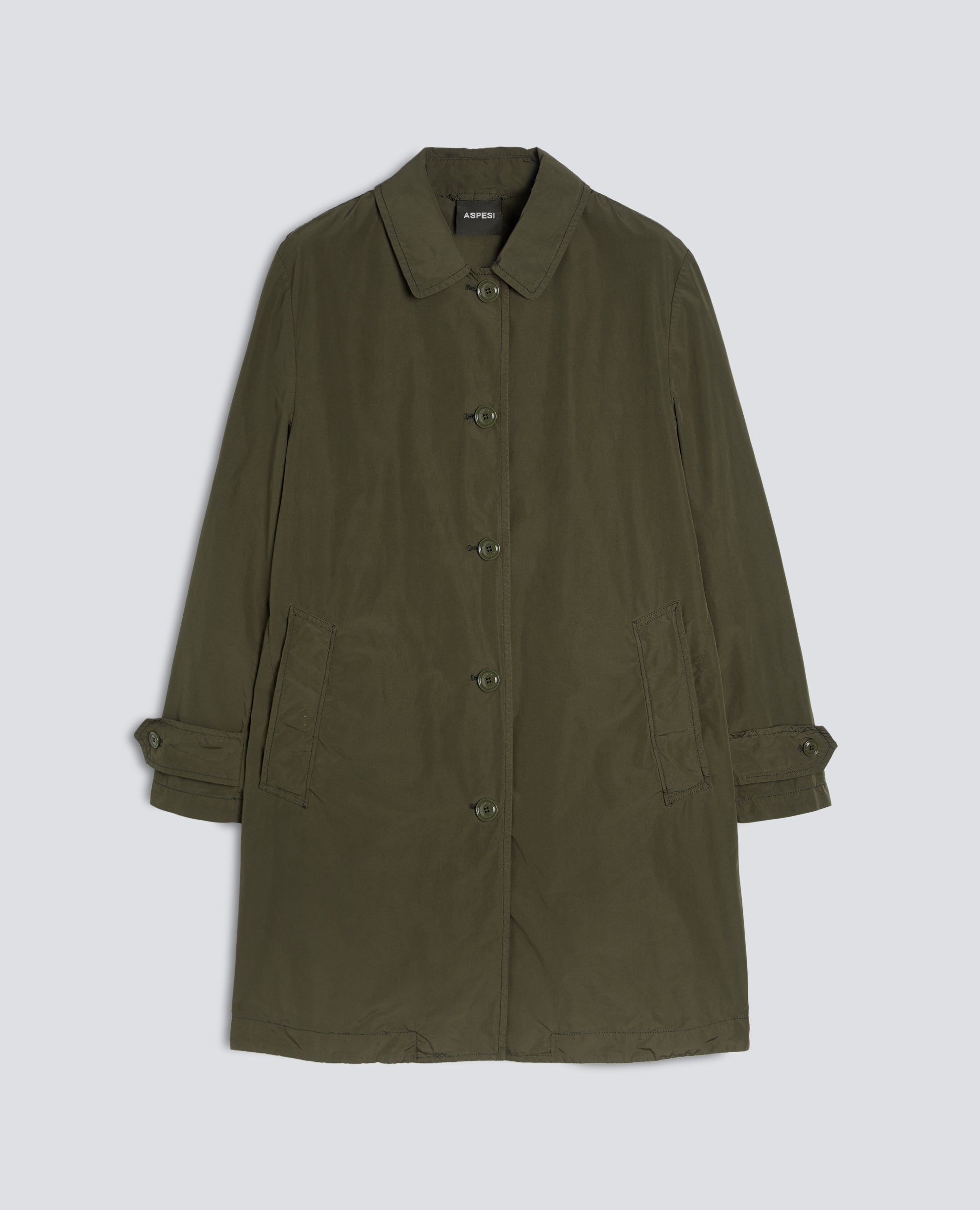 IMPERMEABILE IN POLIESTERE E NYLON COMPATTO - VERDE - ASPESI